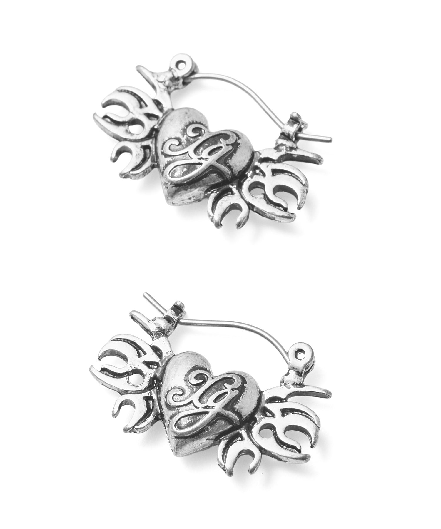 TRIBAL HEART CHARM EARRINGS