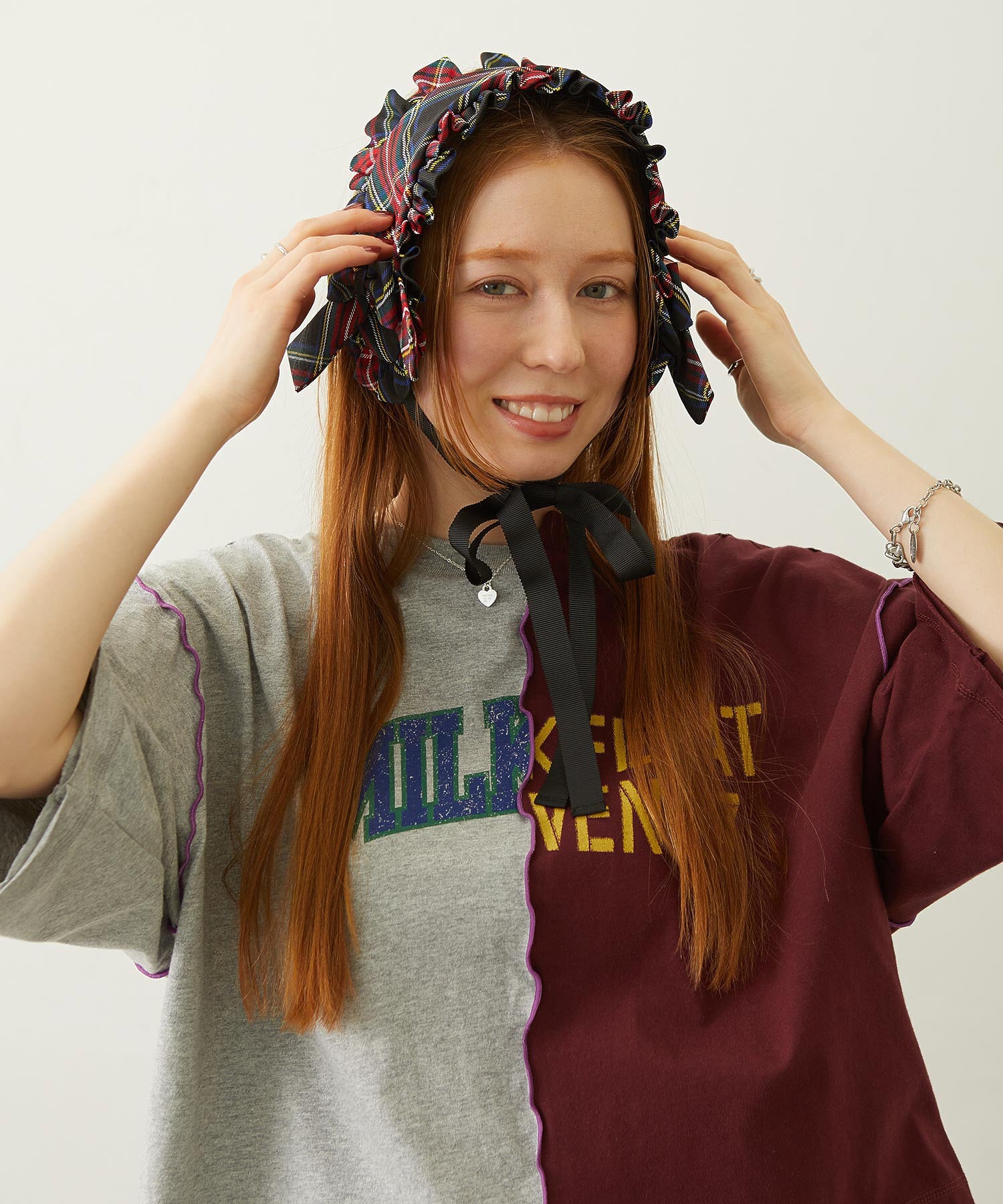 FRILLED TARTAN EARMUFFS
