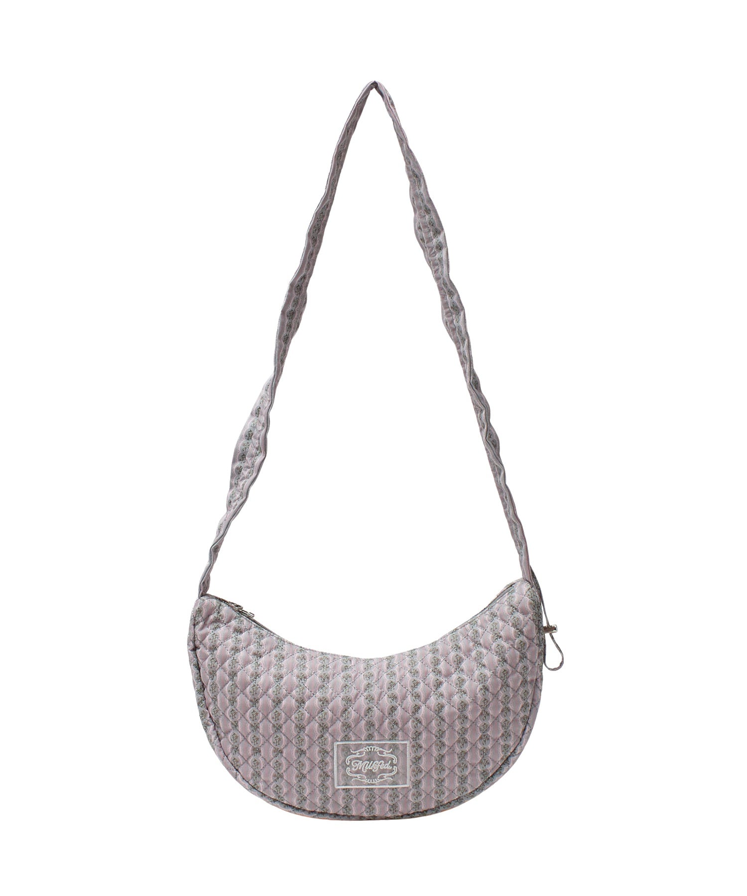 STRIPED FLOWER QUILTED SHOULDER BAG