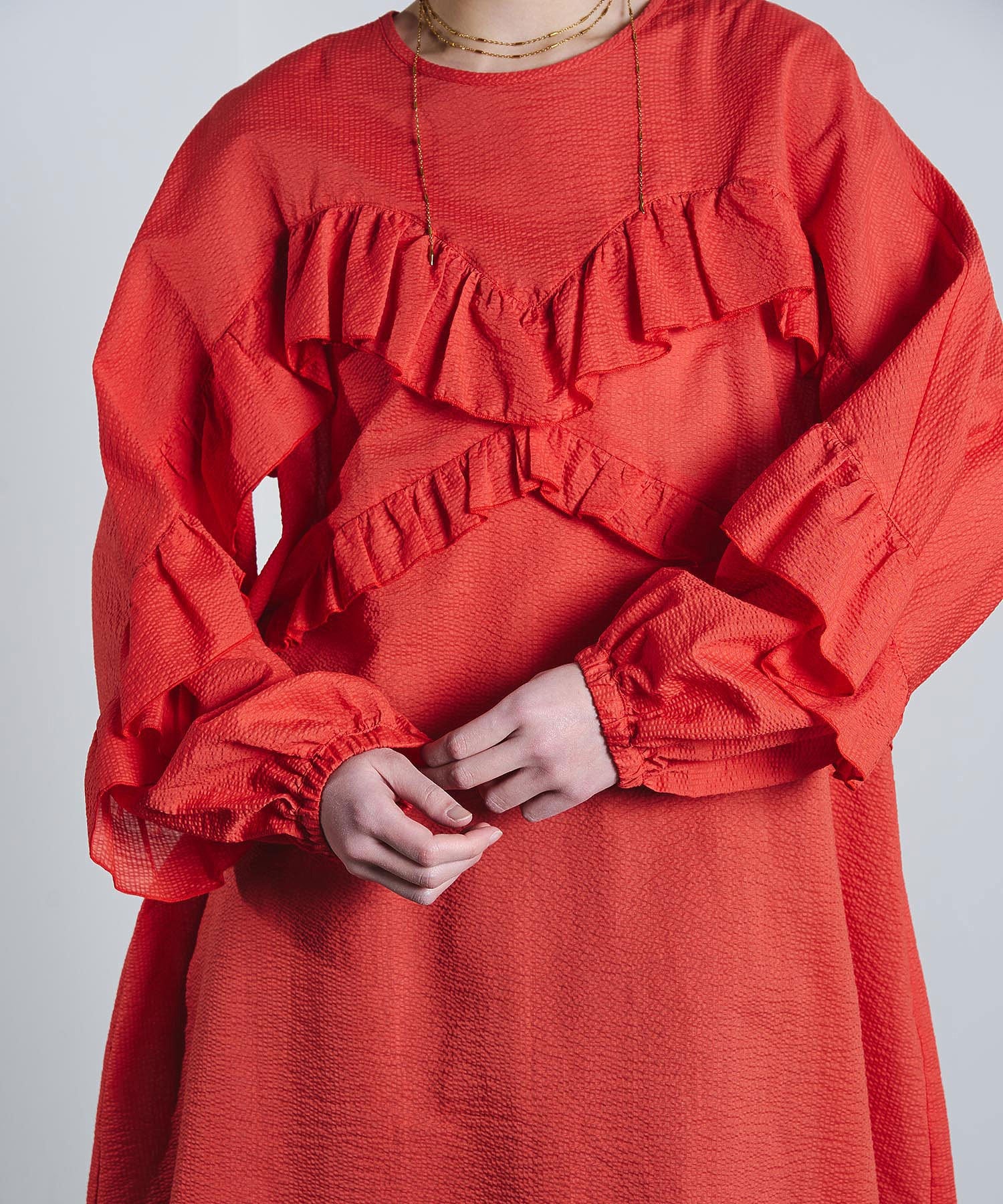 mici/RUFFLE TUNIC BLOUSE