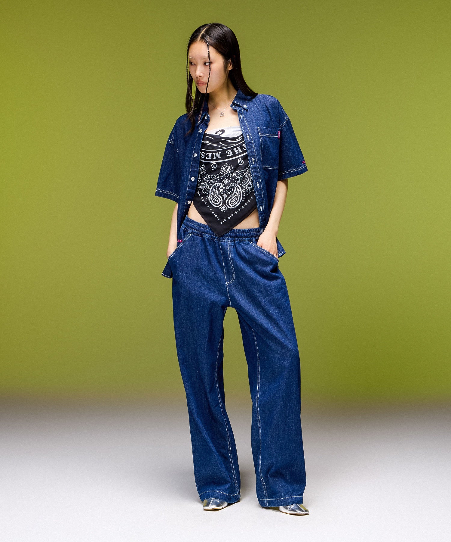 FACE LABEL POCKET EASY PANTS