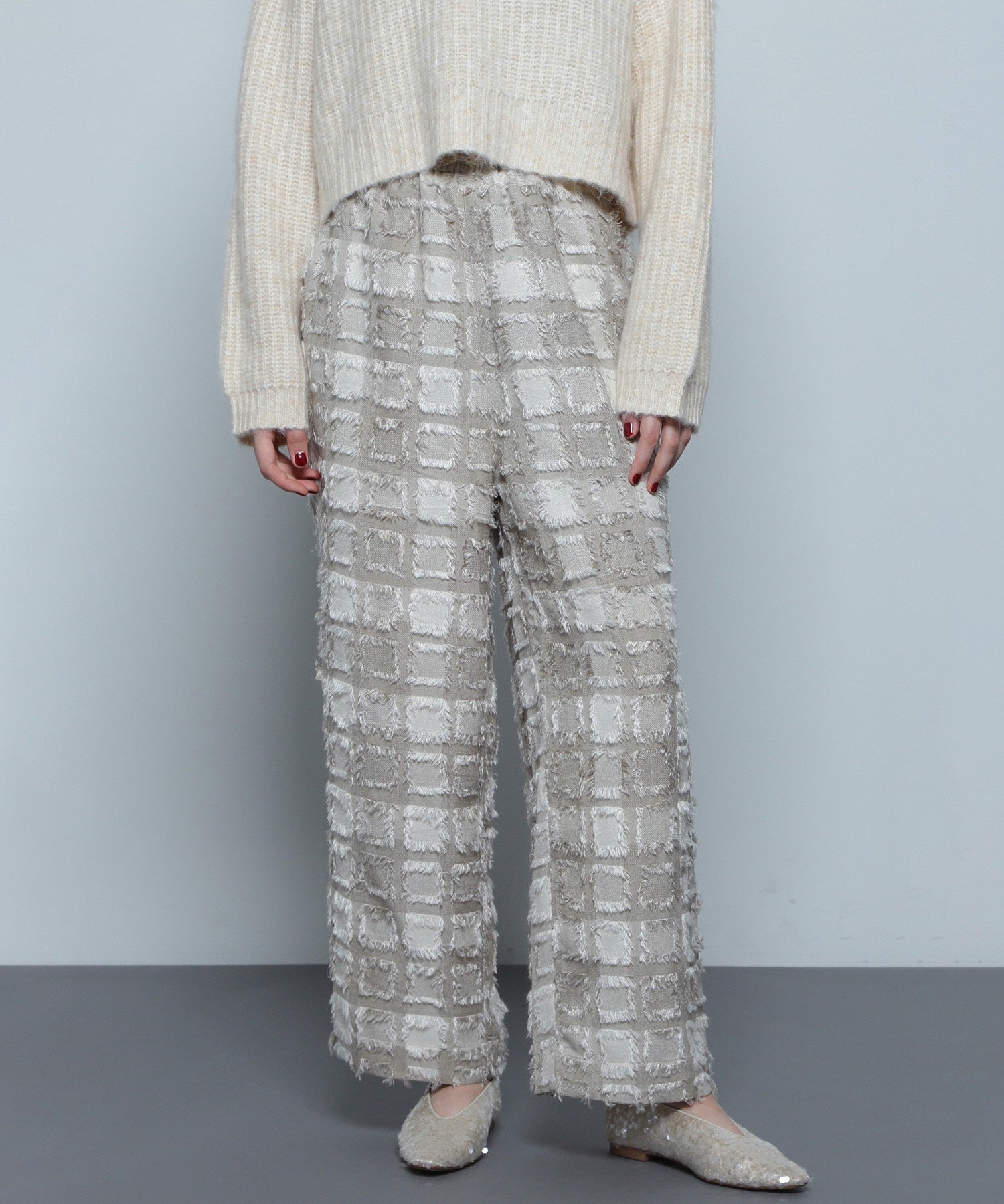 チェックイージーパンツ