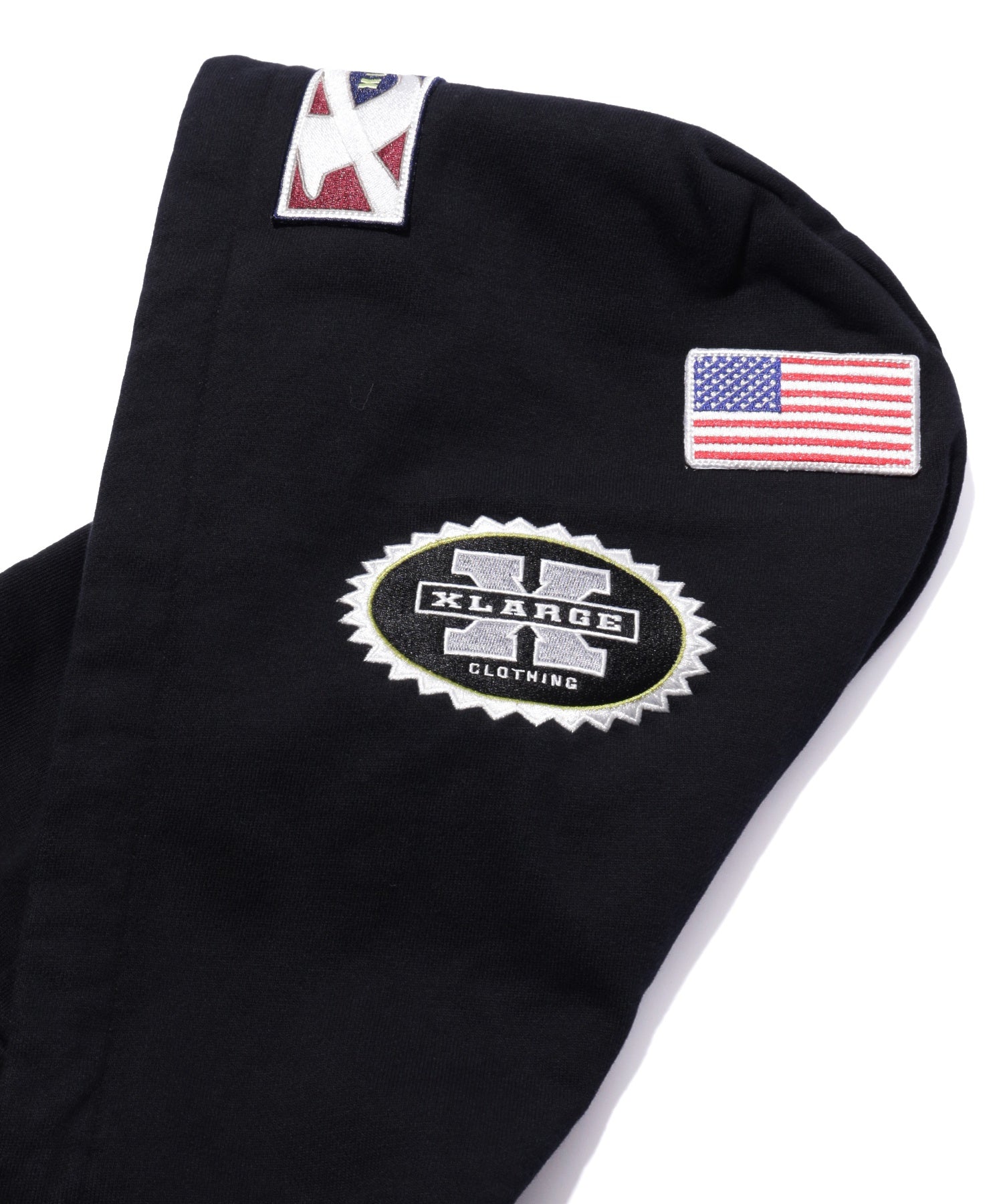 MULTI EMBLEM ZIP UP HOODED SWEATSHIRT