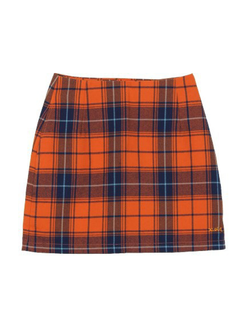 PLAID SKIRT X-girl