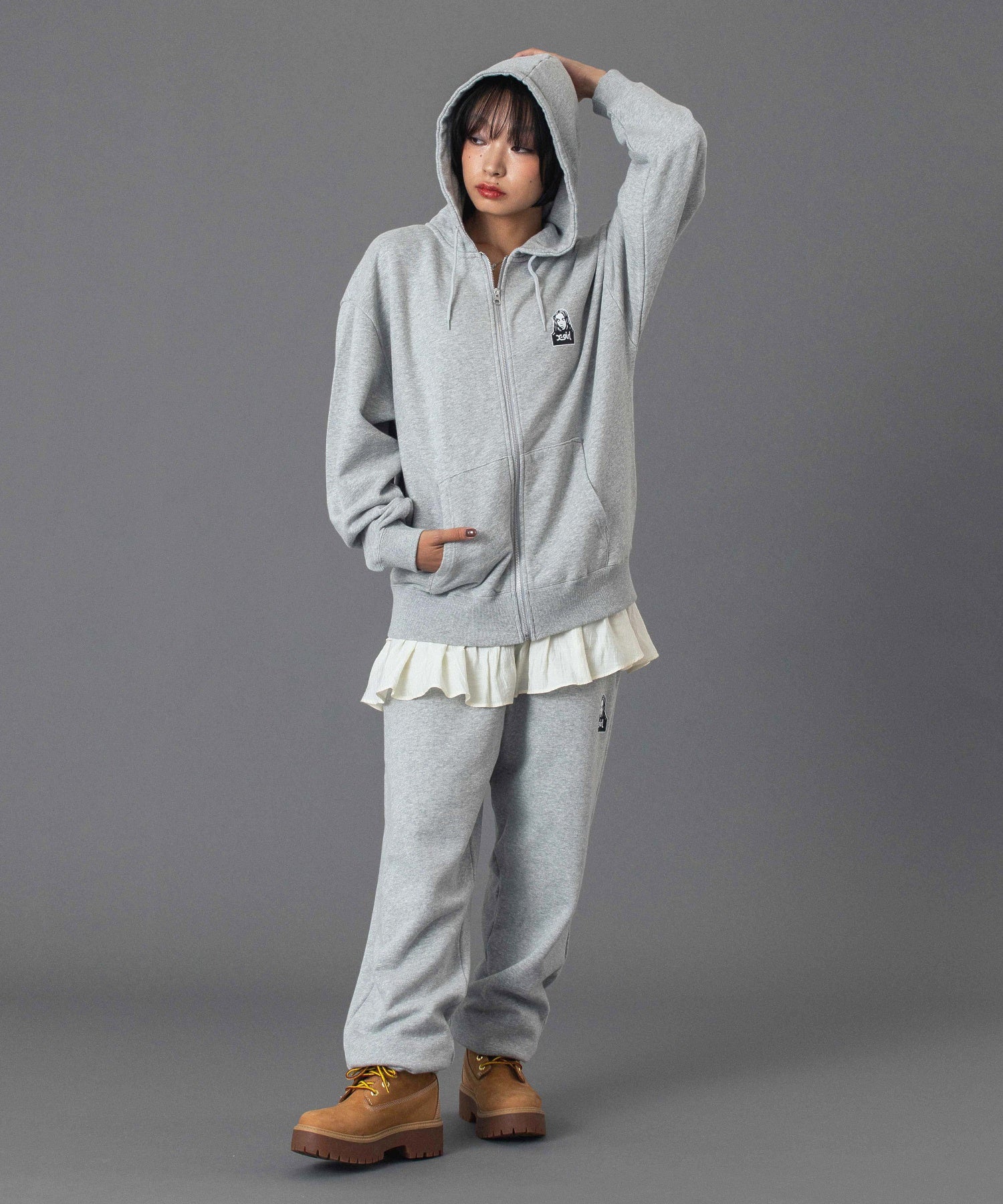 FACE AND WORDS ZIP UP SWEAT HOODIE