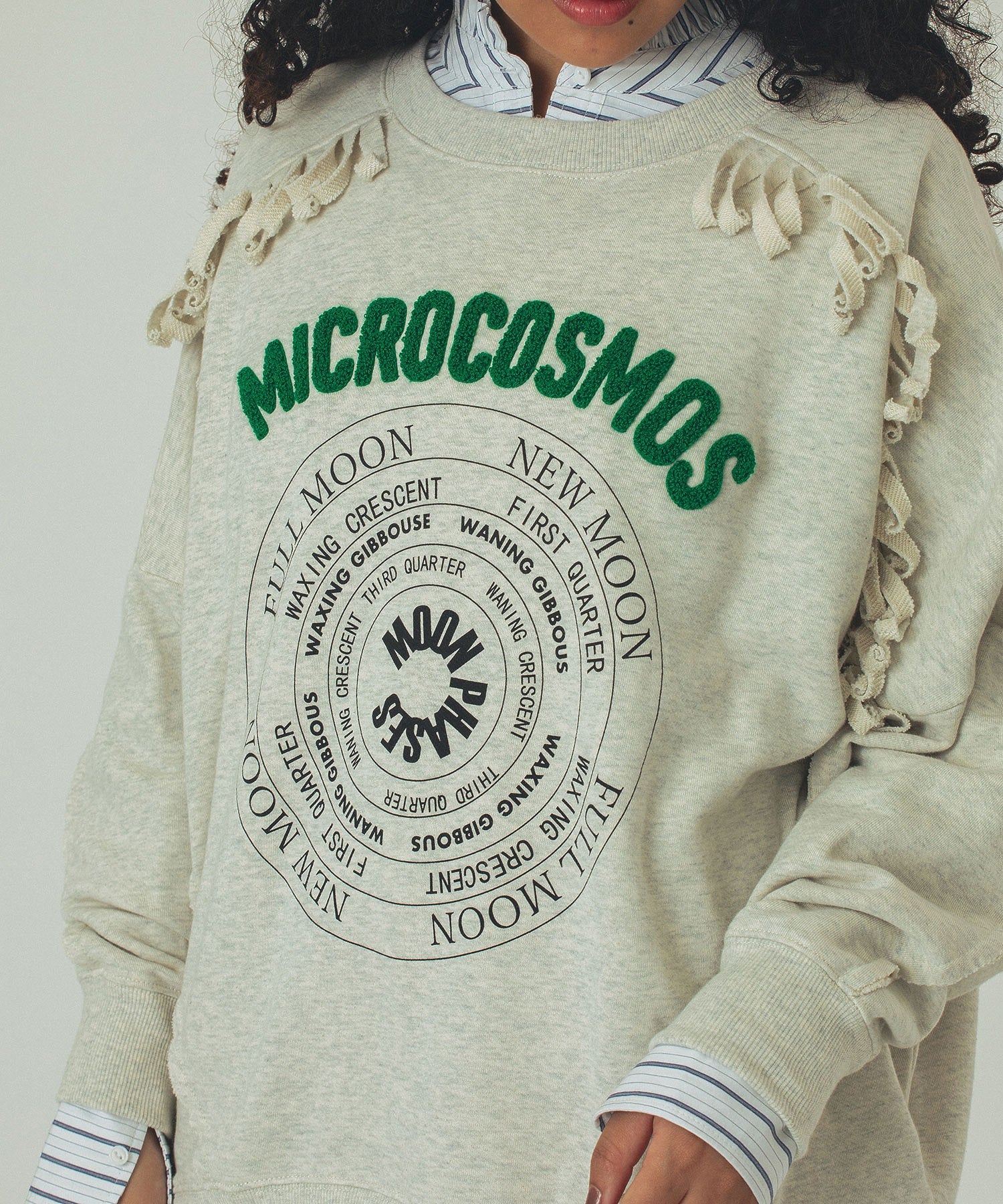 GENE HEAVENS/EMBROIDERY PRINT FRINGE SWEAT