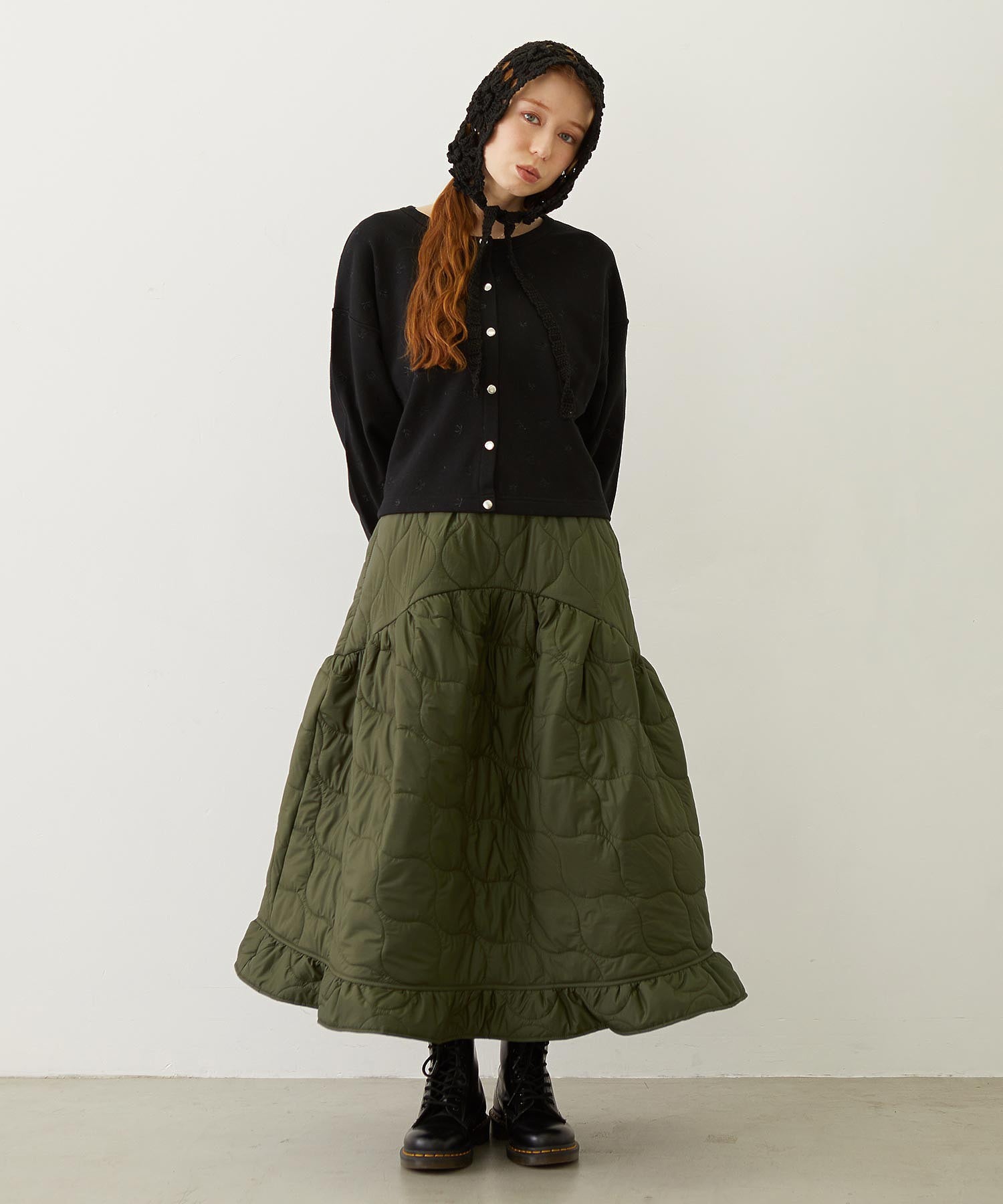 QUILTED FLARED SKIRT