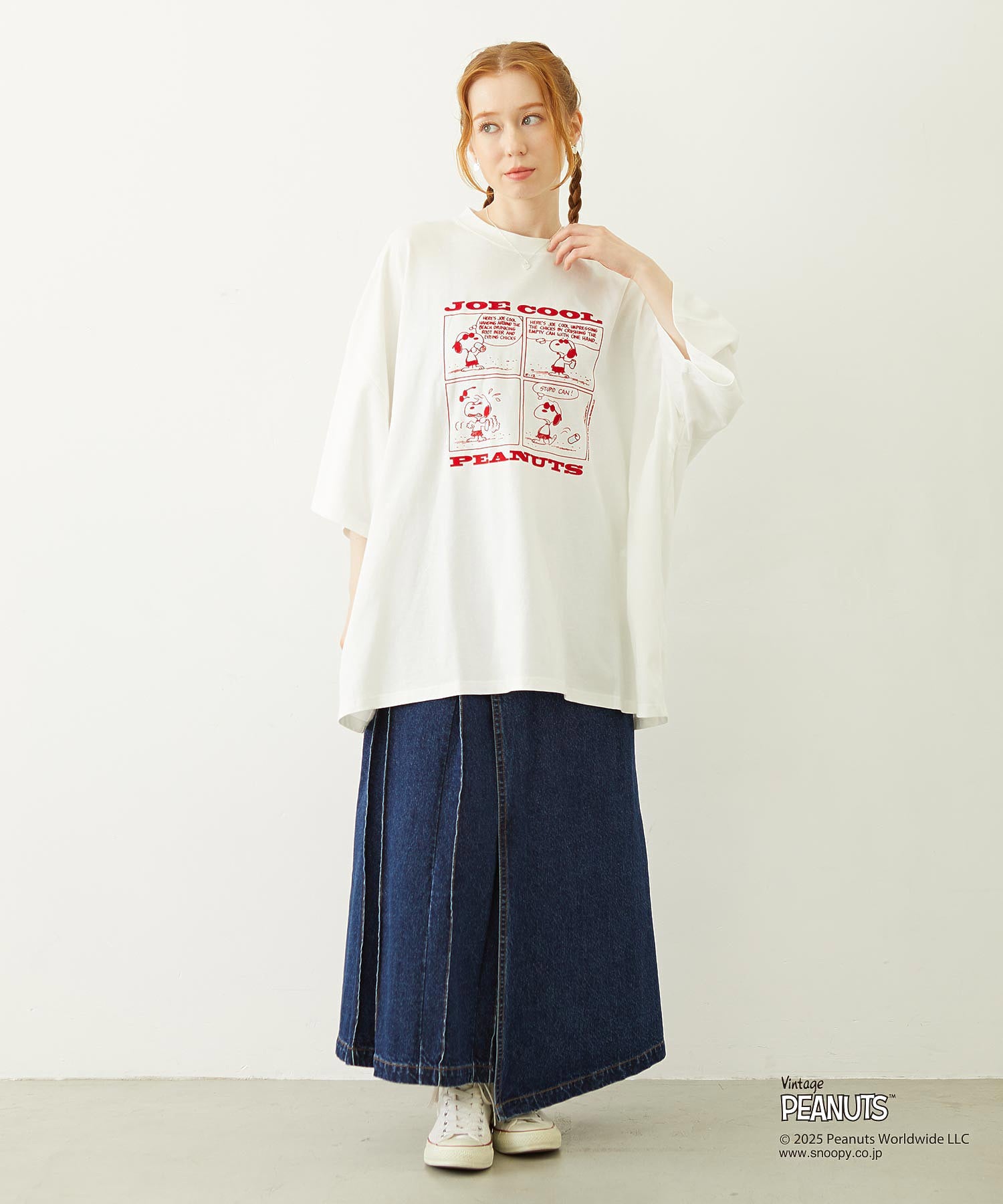 MILKFED. × PEANUTS JOE COOL COMIC BIG S/S TEE