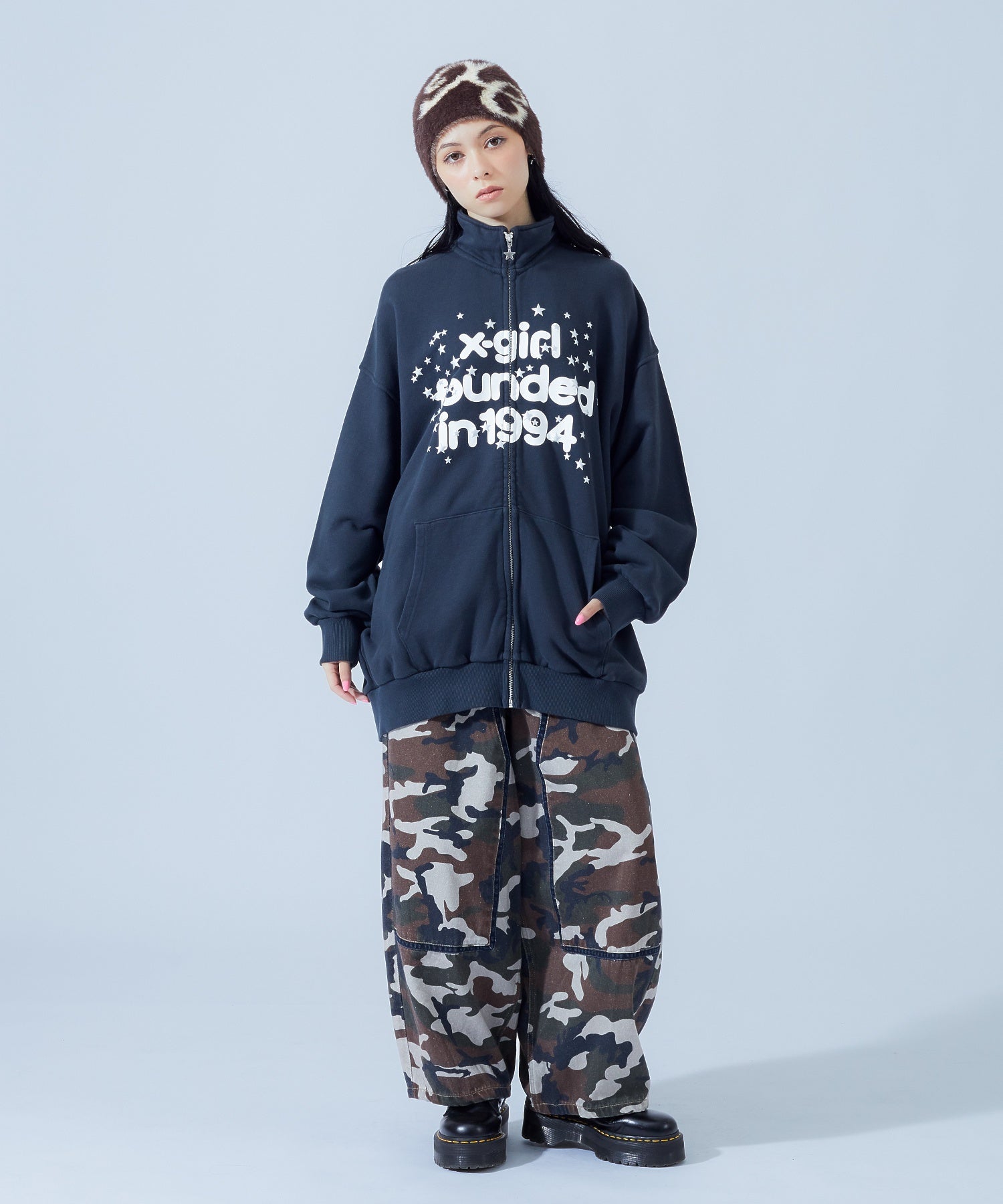 LOGO JACQUARD SHAGGY BEANIE