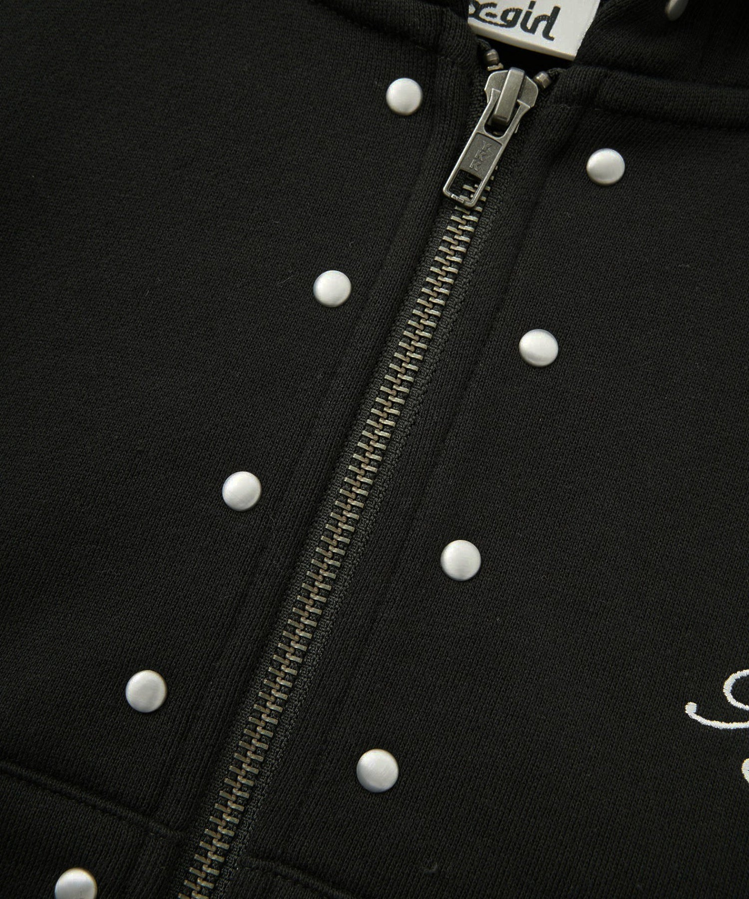 STUDDED ZIP UP SWEAT HOODIE