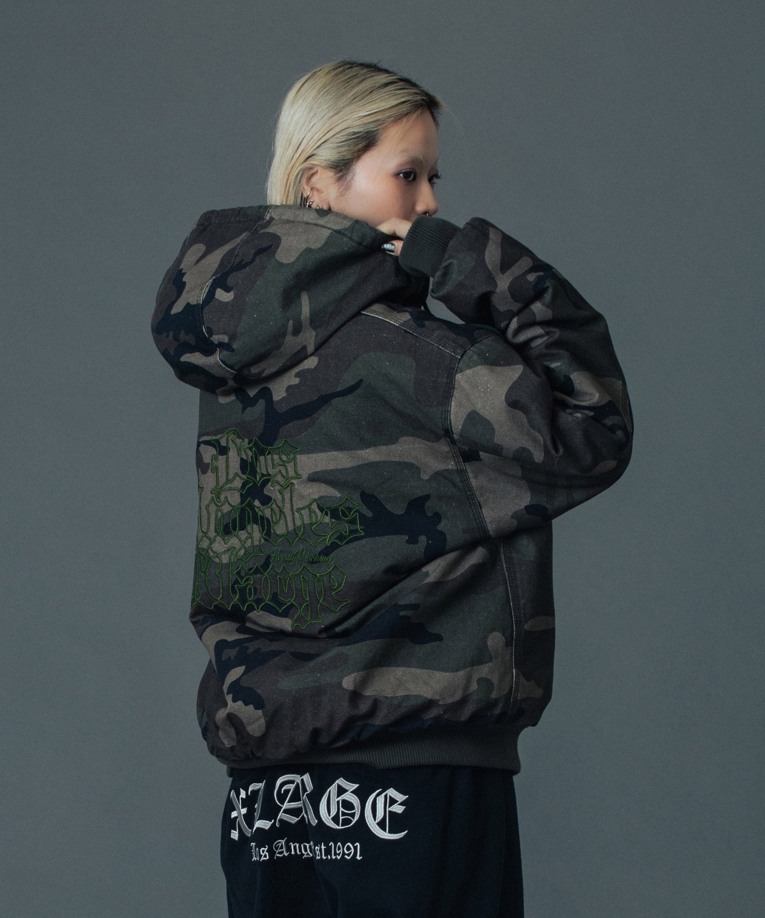 PATCHED OLD ENGLISH HOODED WORK JACKET