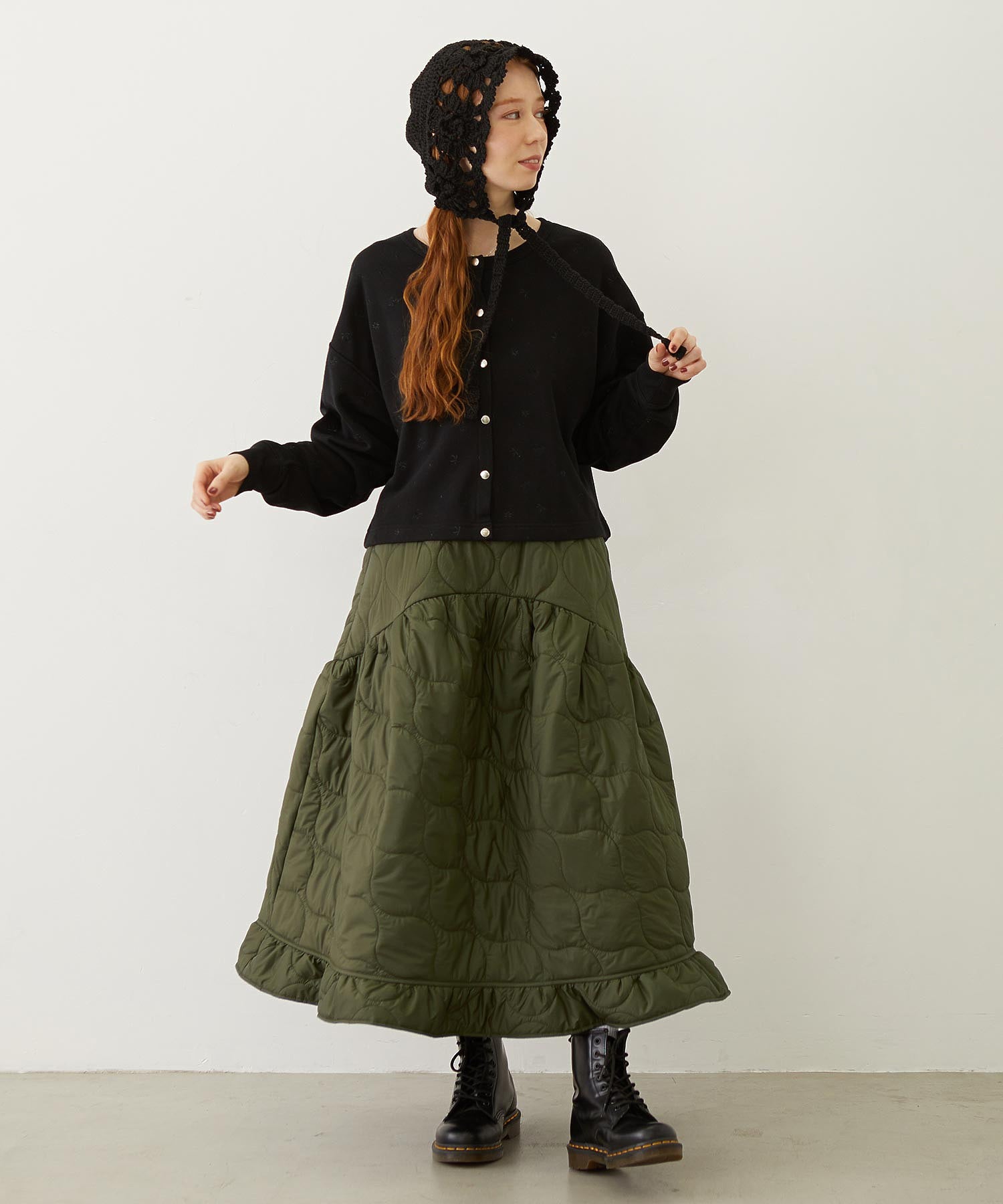 QUILTED FLARED SKIRT