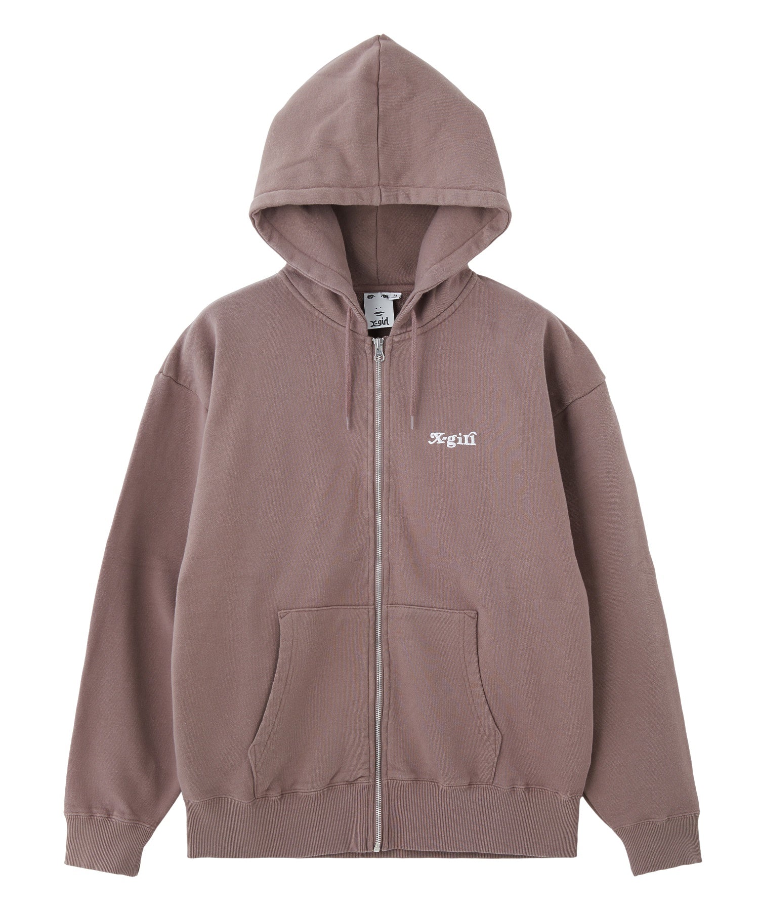 BRUSHED COLLAGE GRAPHIC FACE PATCH ZIP UP SWEAT HOODIE