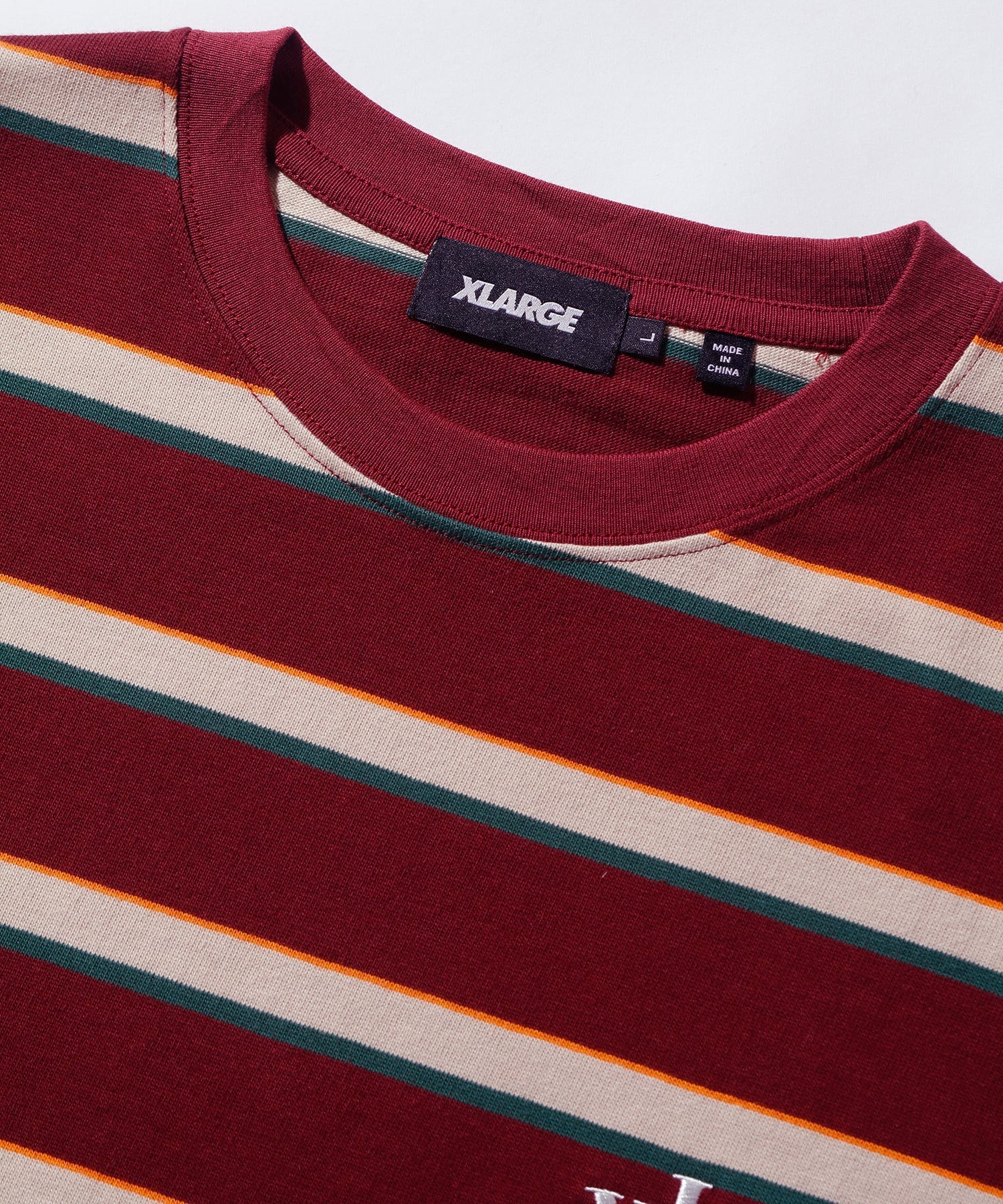EMBROIDERED STRIPED L/S TEE XLARGE