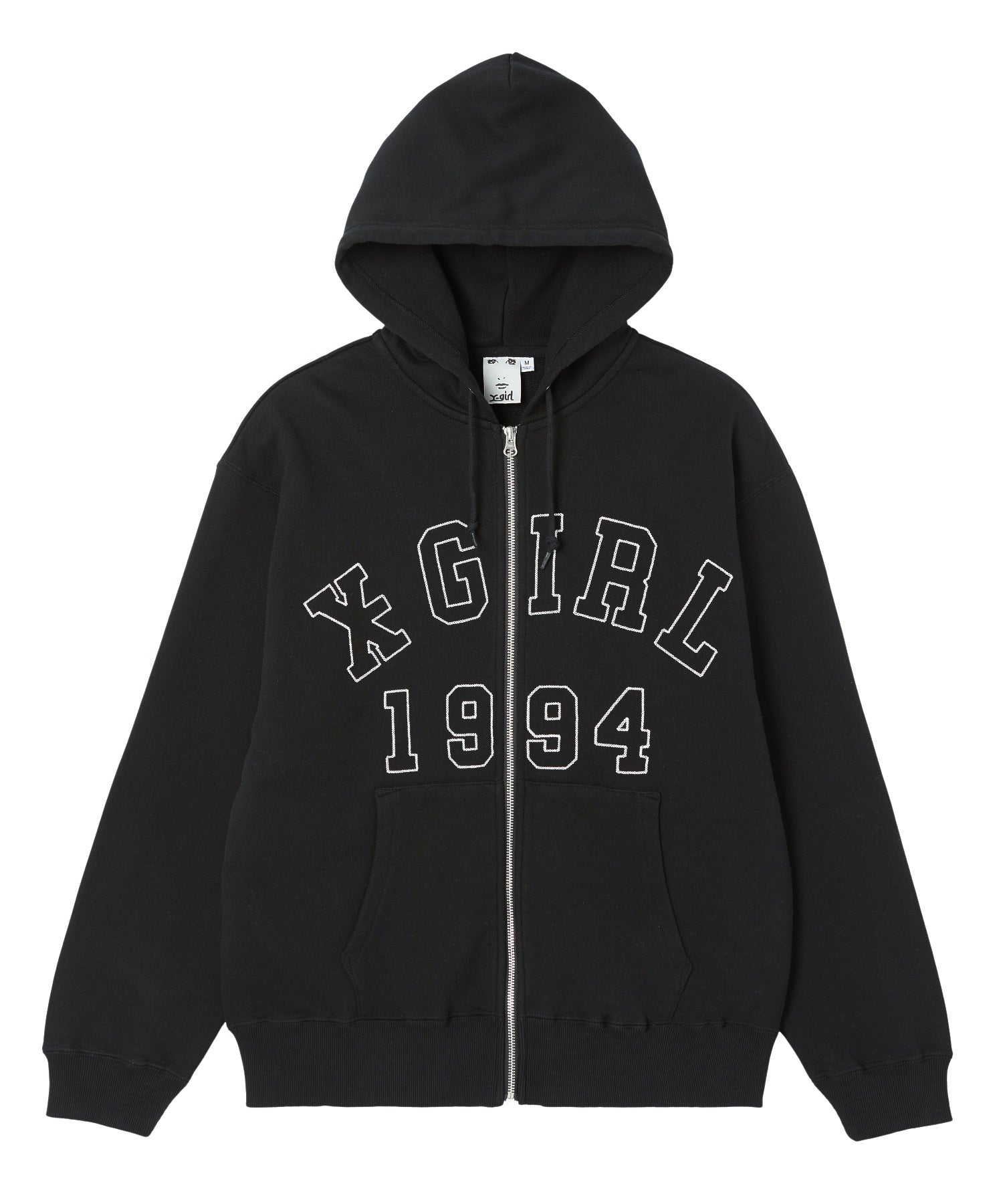 LOGO PATCH AND STITCH ZIP UP SWEAT HOODIE