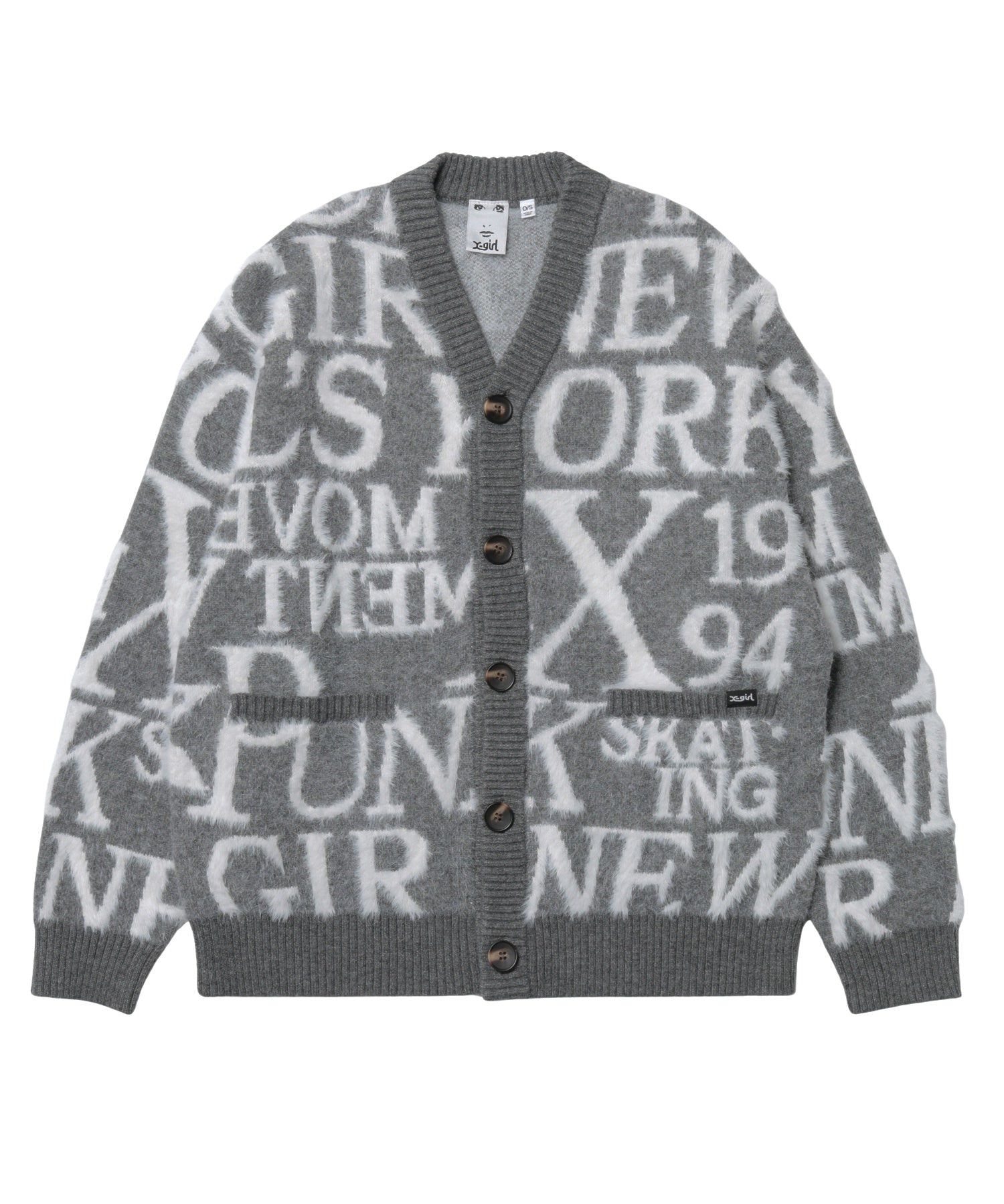 LOGO AND BUNNY JACQUARD KNIT CARDIGAN