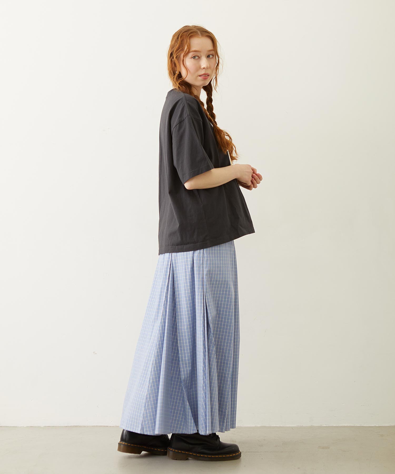 PLAID PATTERN LONG SKIRT