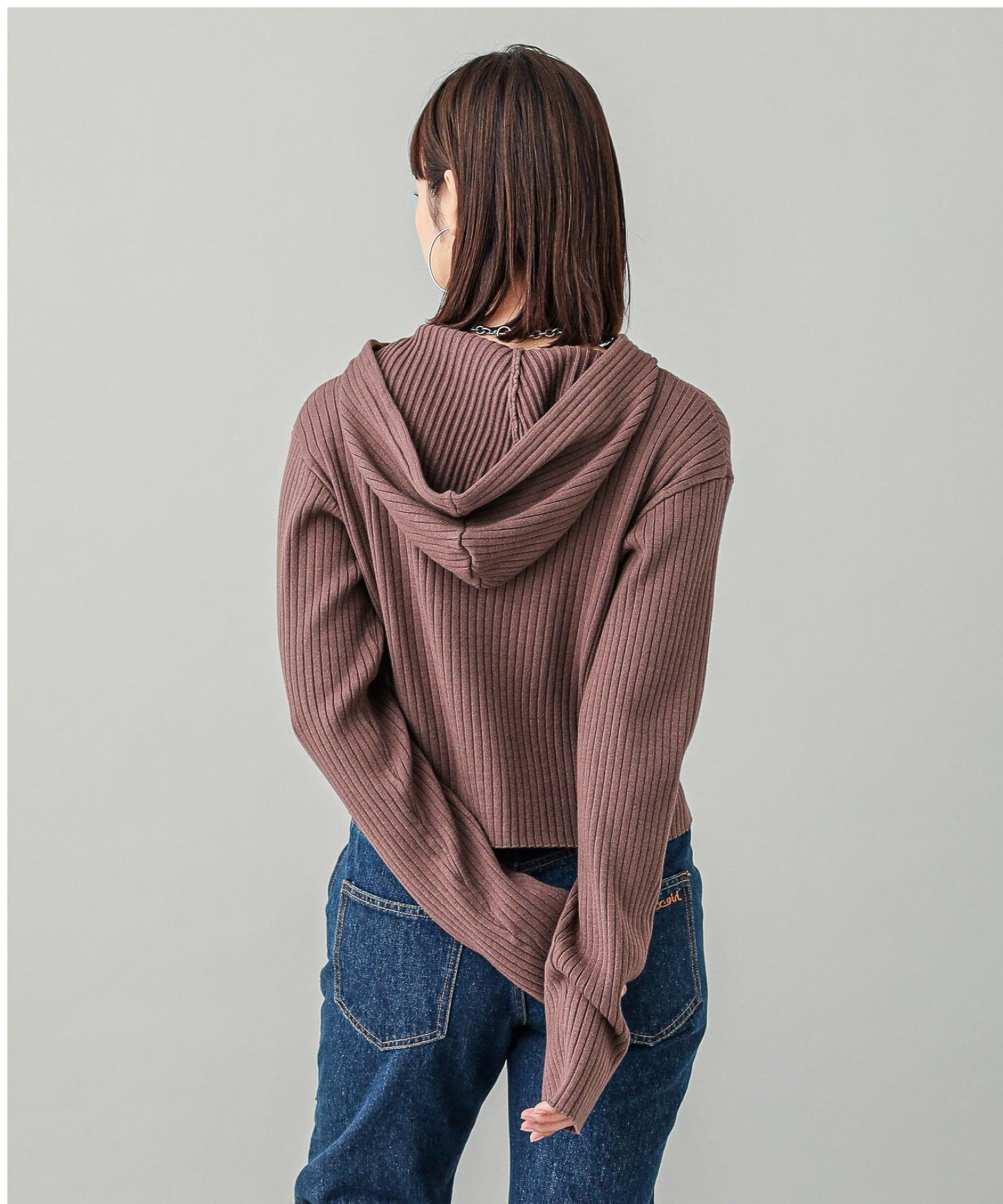 RIB KNIT HOODIE