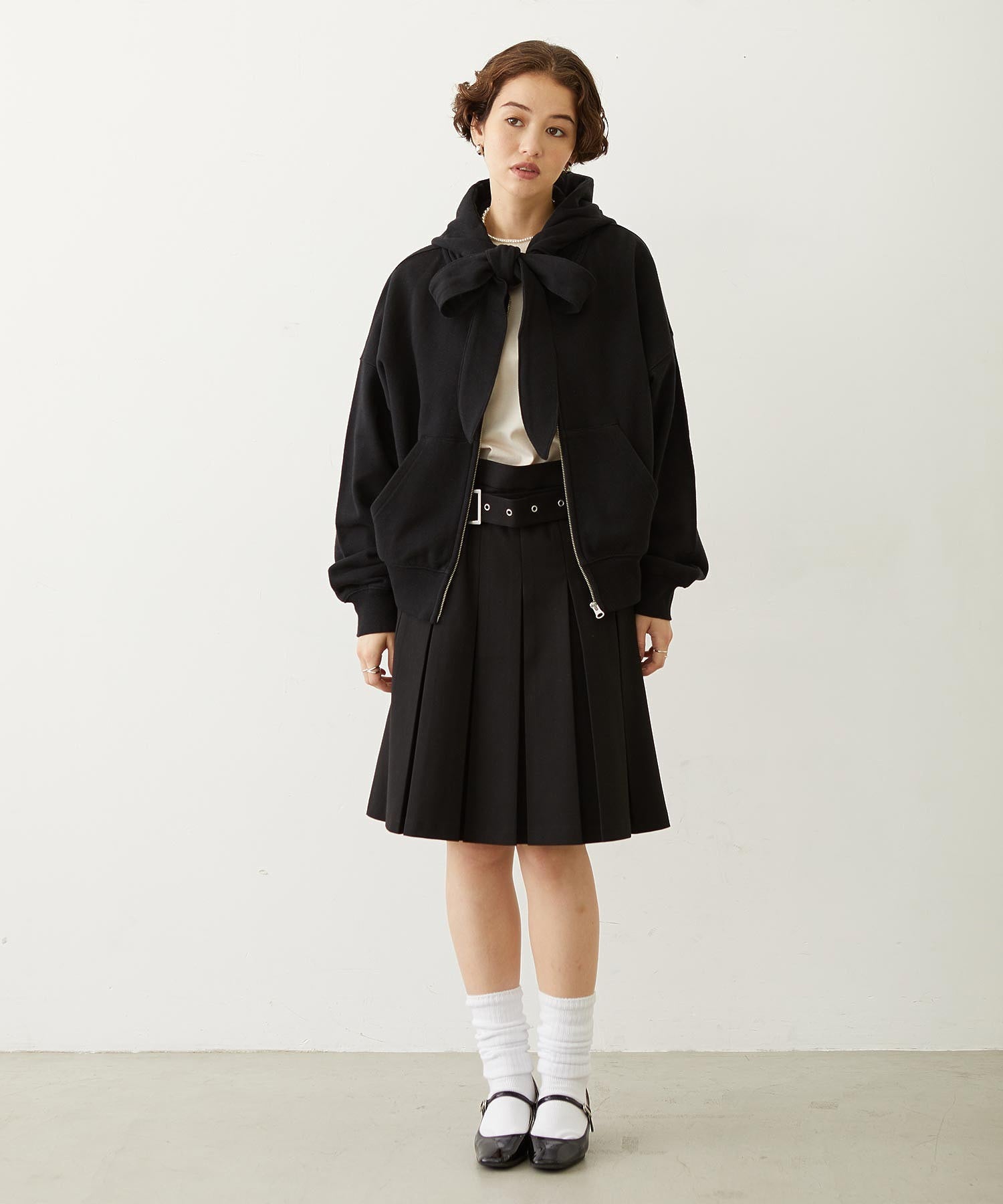 BIG RIBBON SWEAT ZIP HOODIE