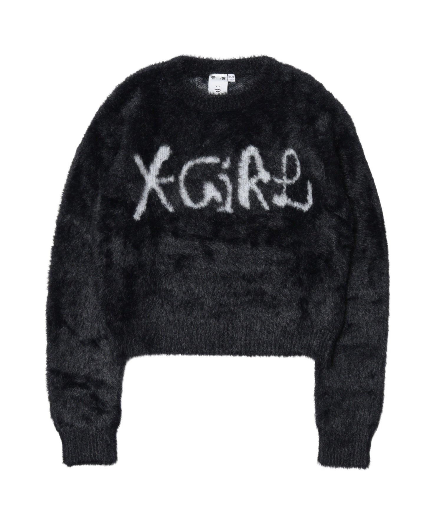 LOGO JACQUARD SHAGGY KNIT TOP