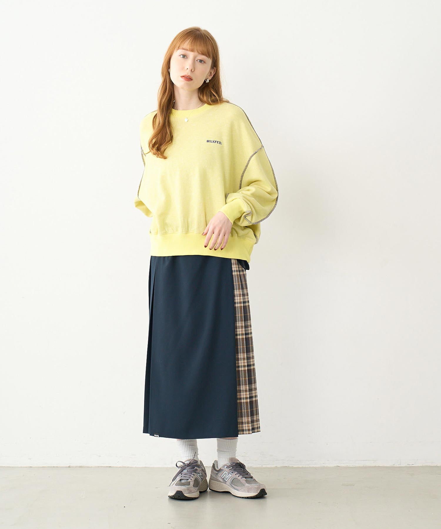 PLAID PANEL SKIRT