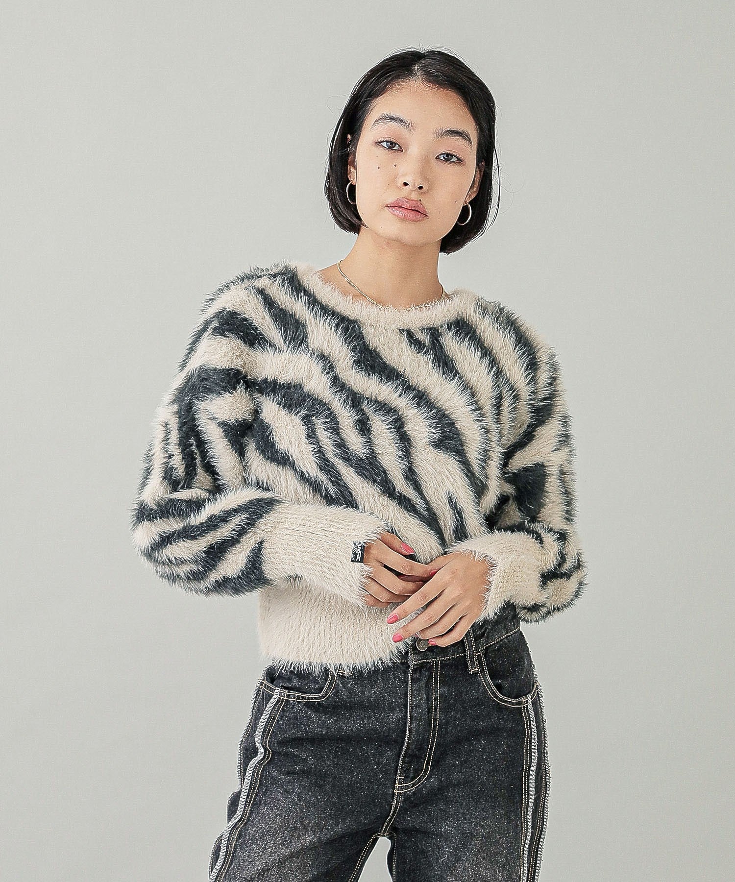 ZEBRA 2WAY KNIT CARDIGAN