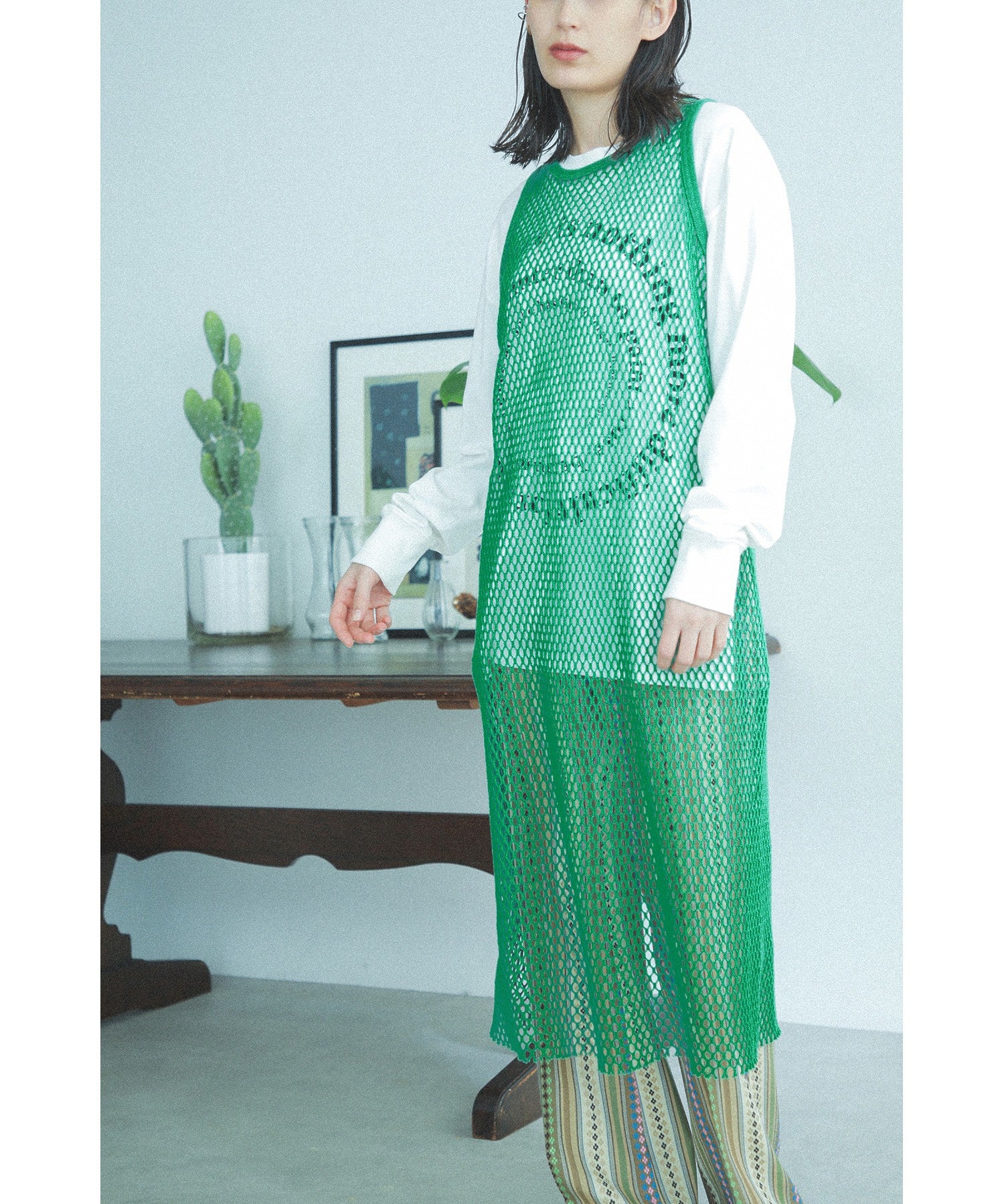 CREOLME/メッシュタンクワンピース