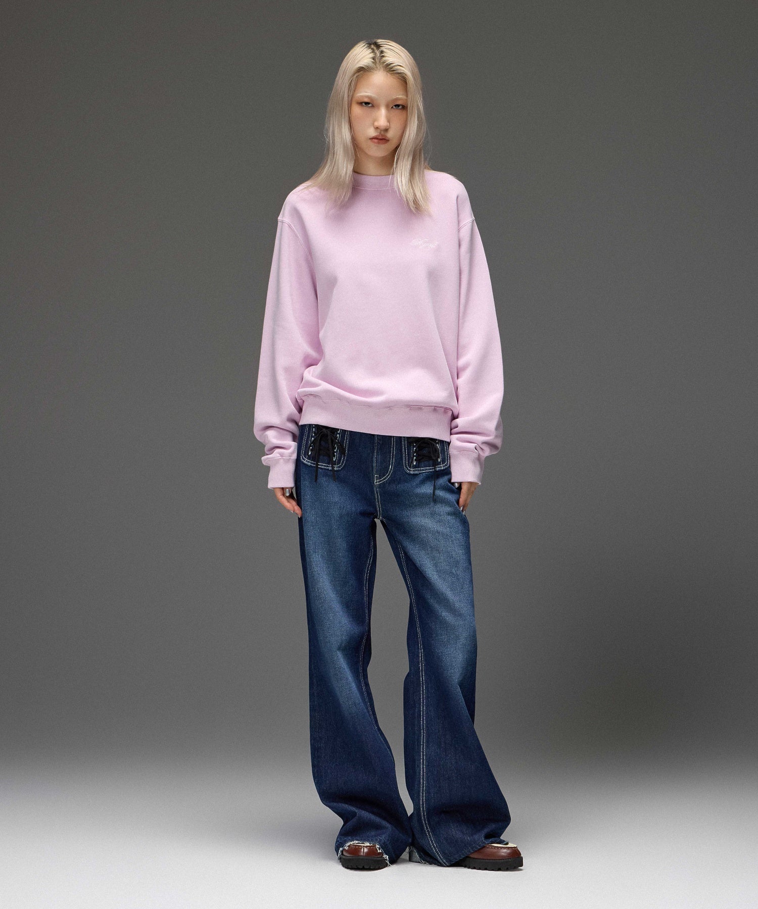 HEART POCKET FLARE DENIM PANTS