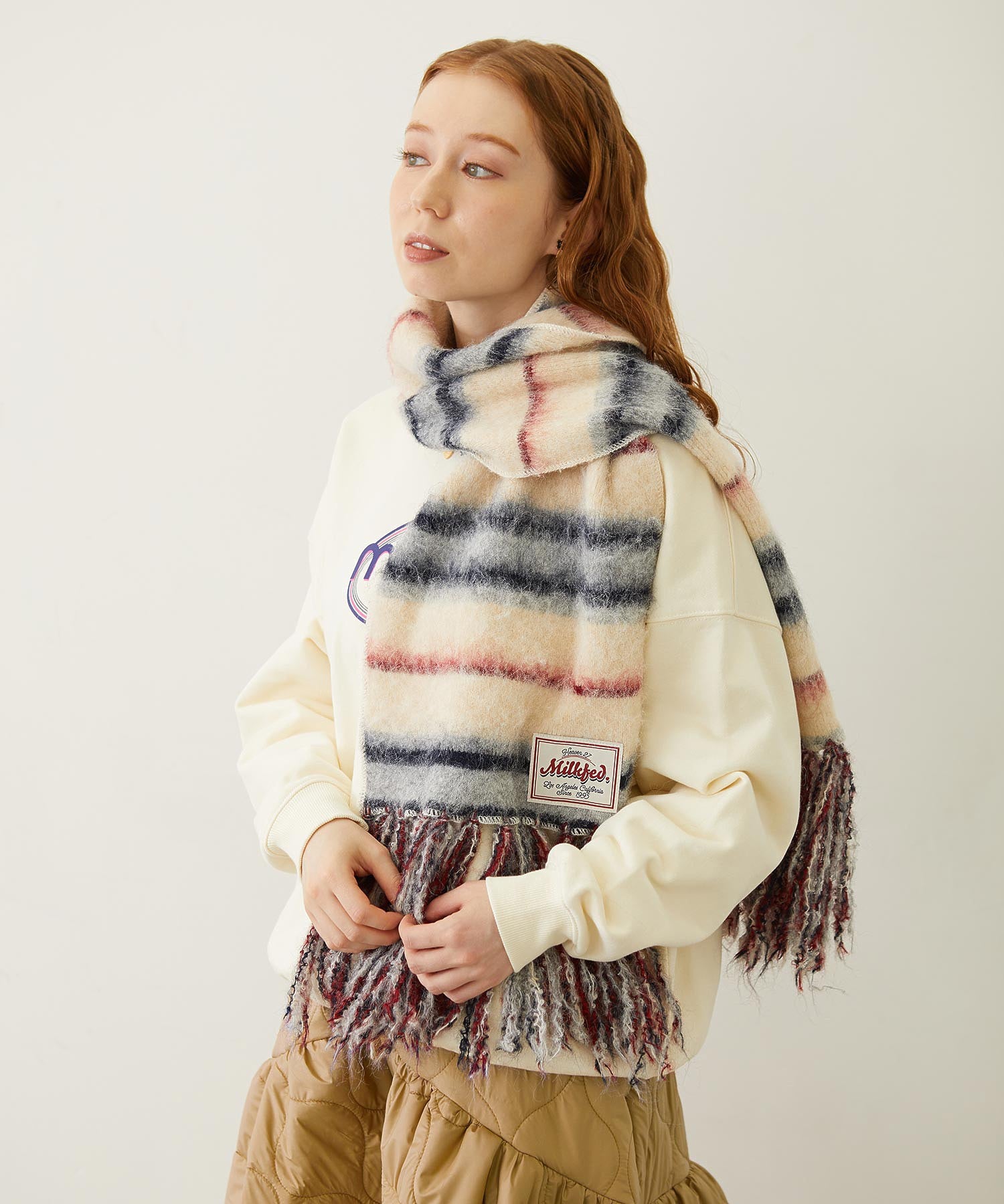 STRIPED FRINGE STOLE