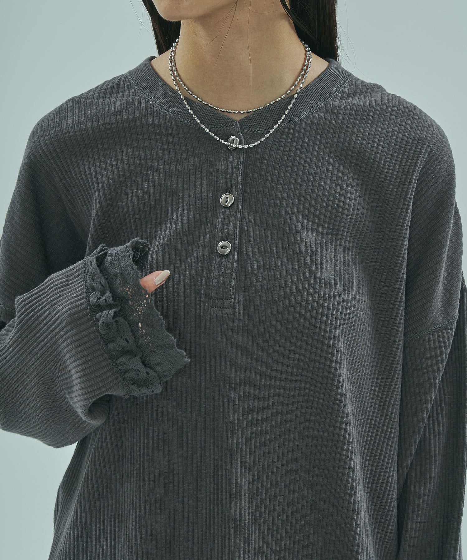 CREOLME/RIB HENRY NECK PULLOVER
