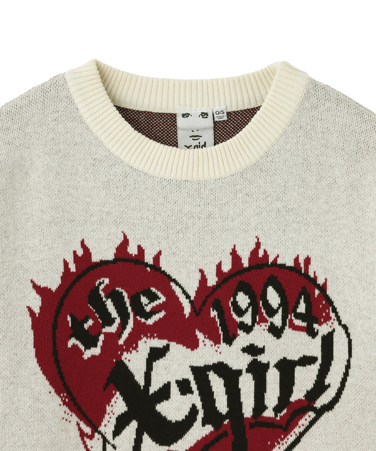 HEART LOGO JACQUARD KNIT TOP