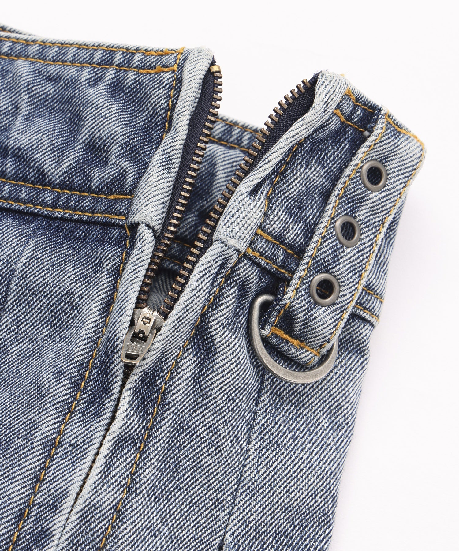 BOX PLEAT DENIM MINI SKIRT