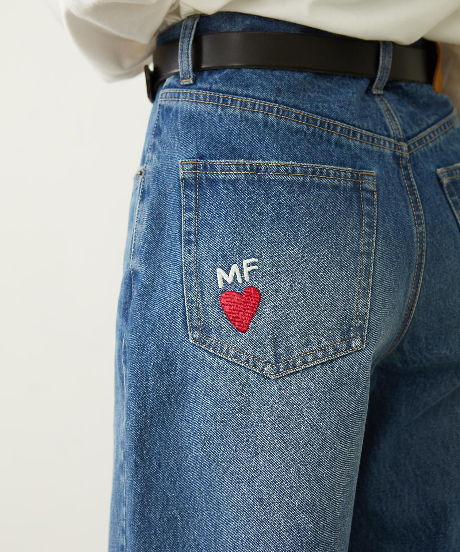 DOODLE EMBROIDERED DENIM PANTS