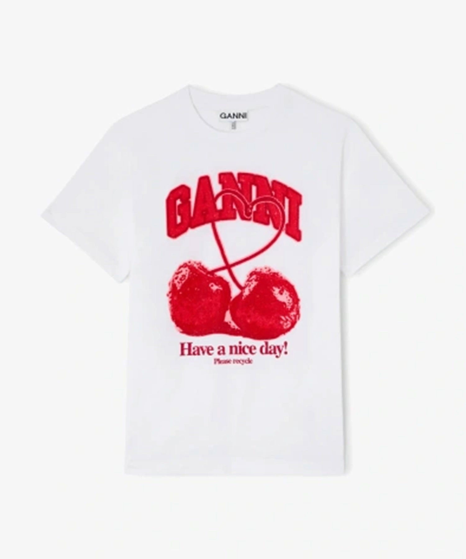 GANNI/BASIC COTTON JERSEY CHERRY WITH CAVIAR