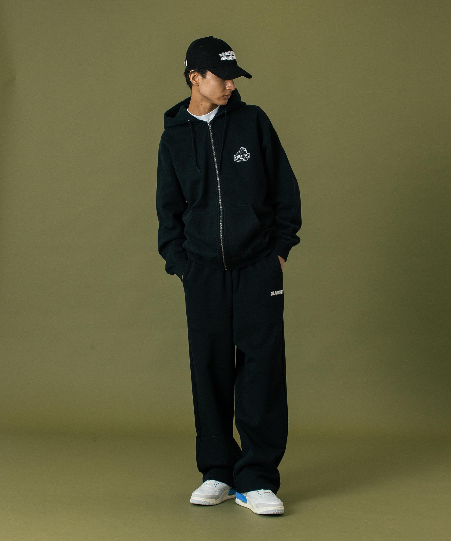 BACKSIDE SLANTED OG ZIP HOODED SWEATSHIRT