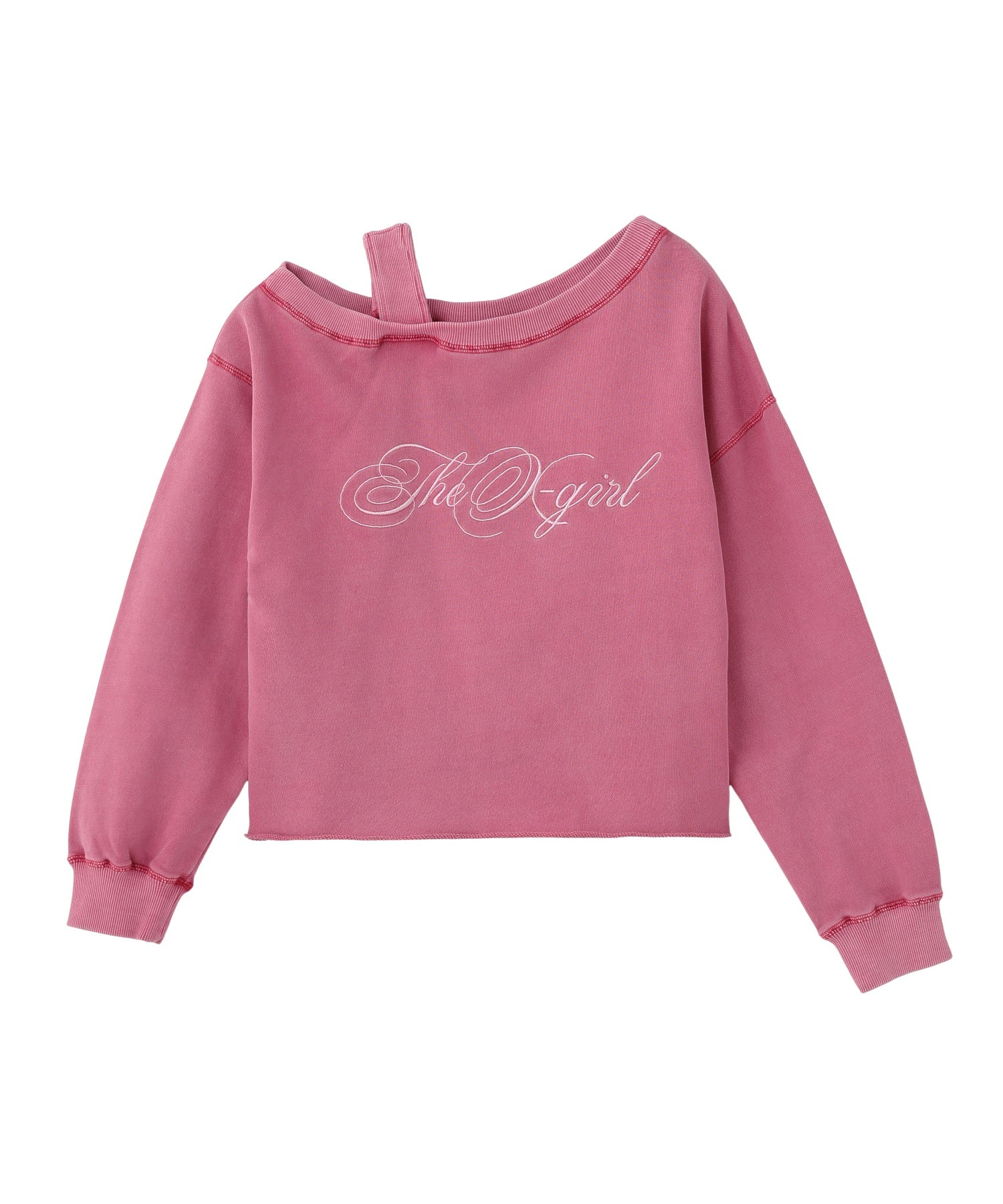 FADED LAYERED SHOULDER SWEAT TOP