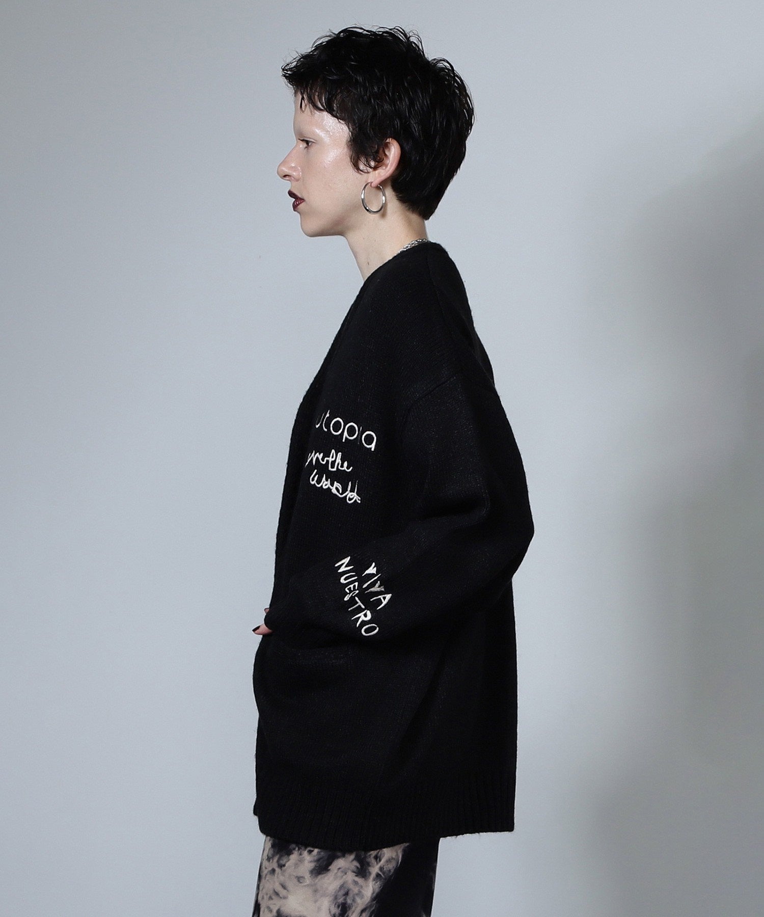 GENE HEAVENS/エンブロイダリー カレッジニットカーディガン