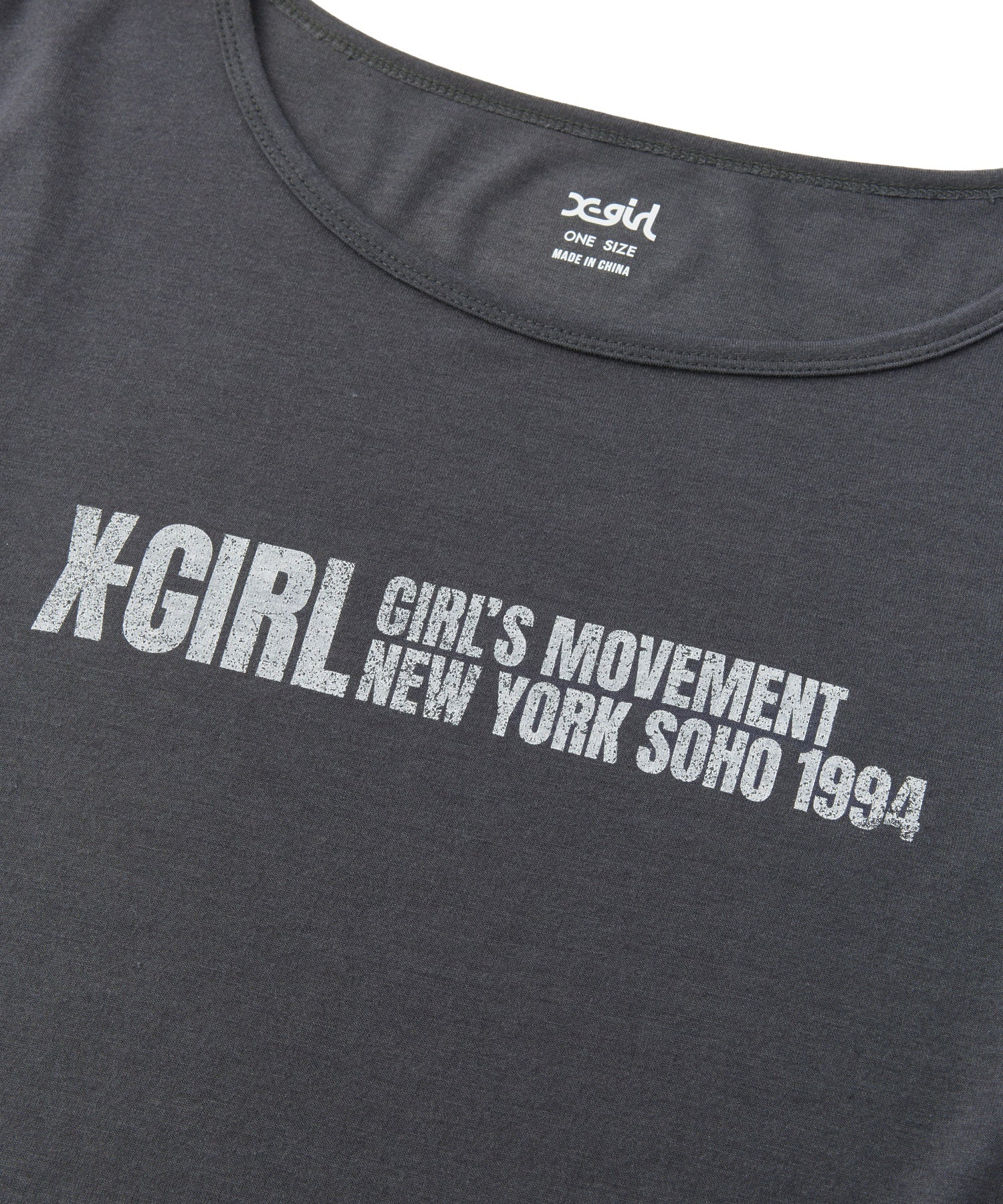 RIBBONED HEM FADED LOGO S/S TEE