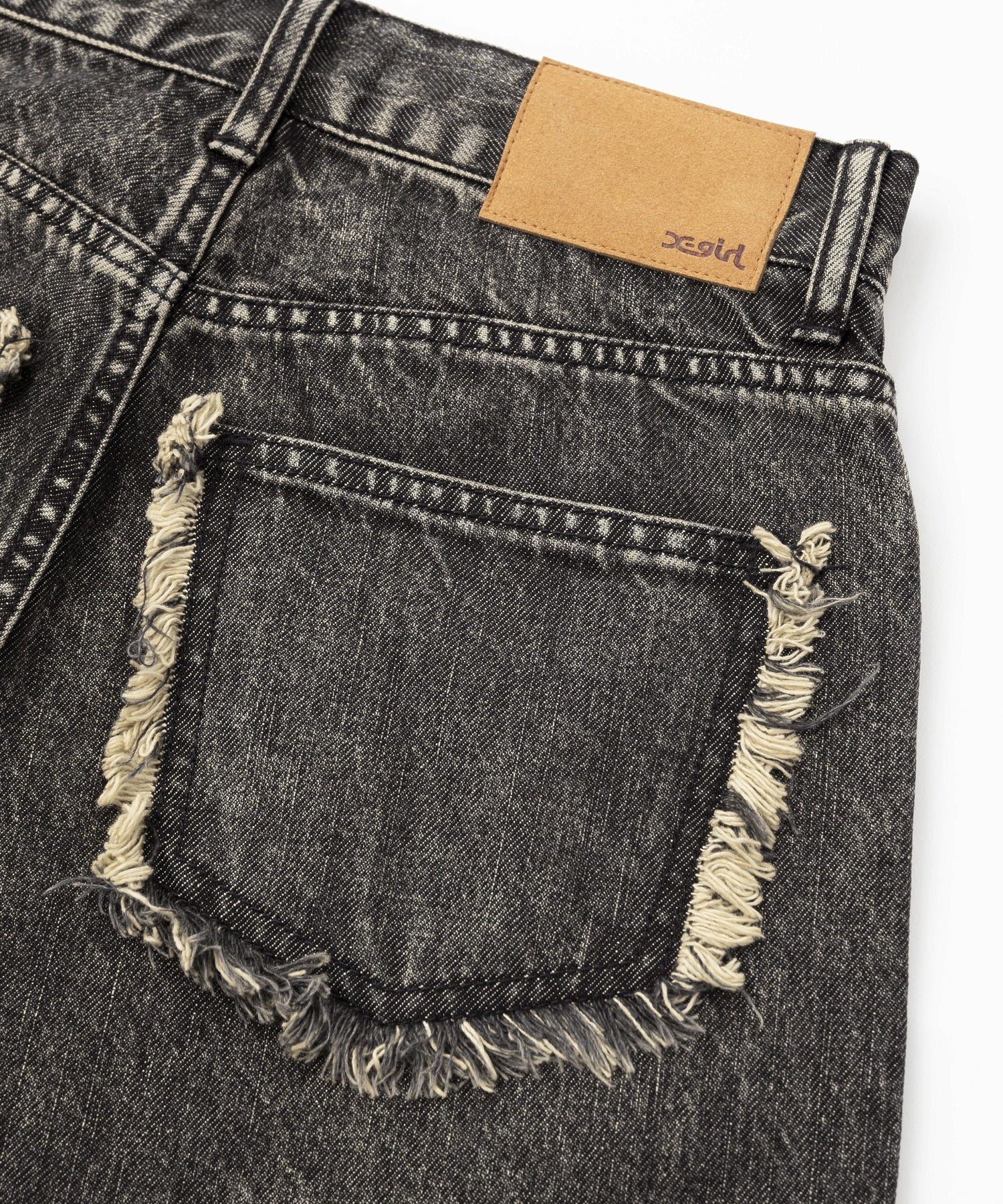DISTRESSED LOOSE STRAIGHT DENIM PANTS