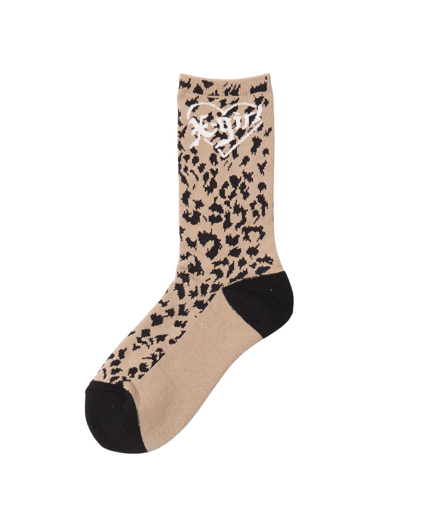 HEART LOGO LEOPARD SOCKS
