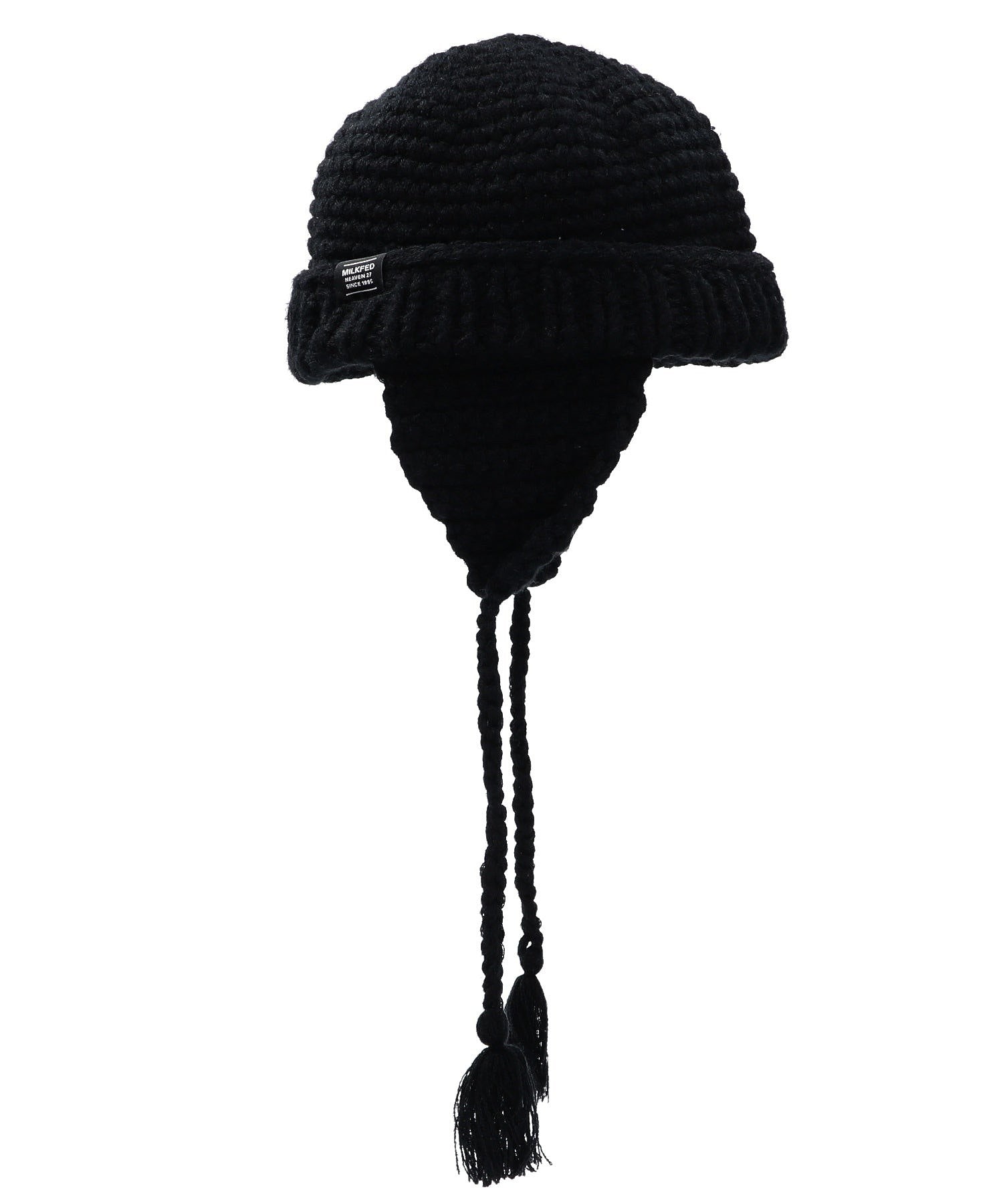 LOGO EARFLAP KNIT CAP MILKFED.