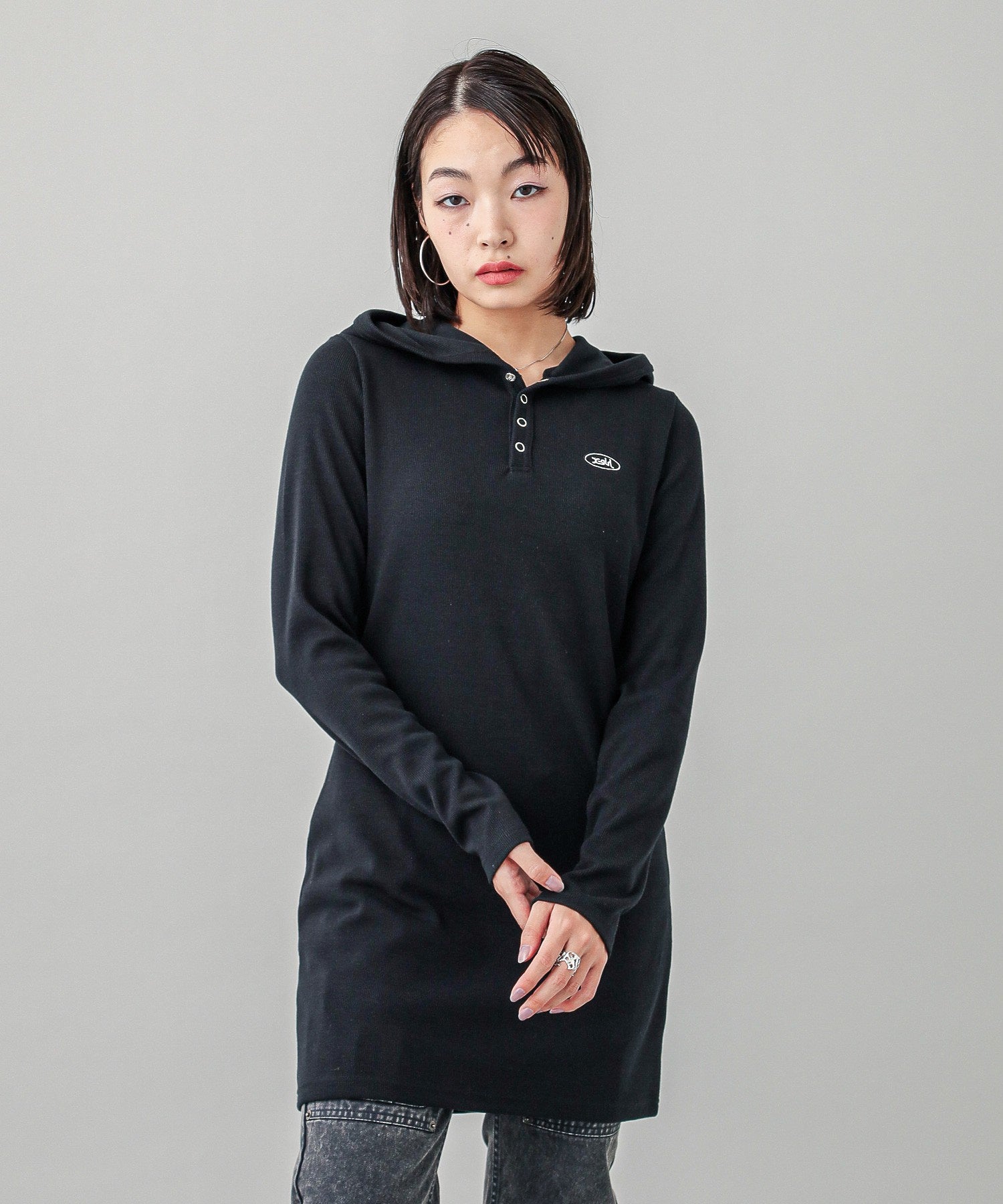 RIB HOODIE DRESS