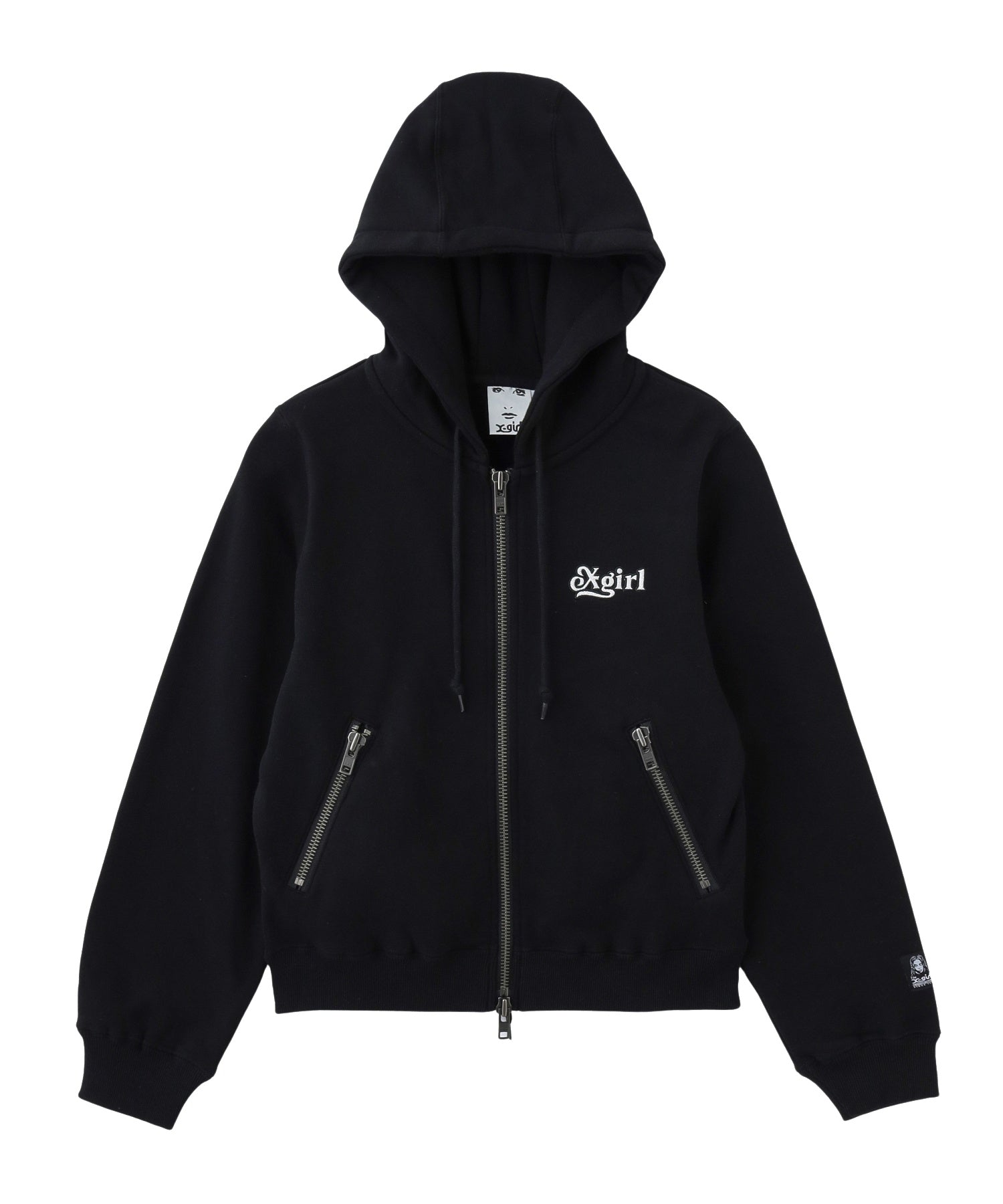 BACK LACE UP ZIP UP SWEAT HOODIE