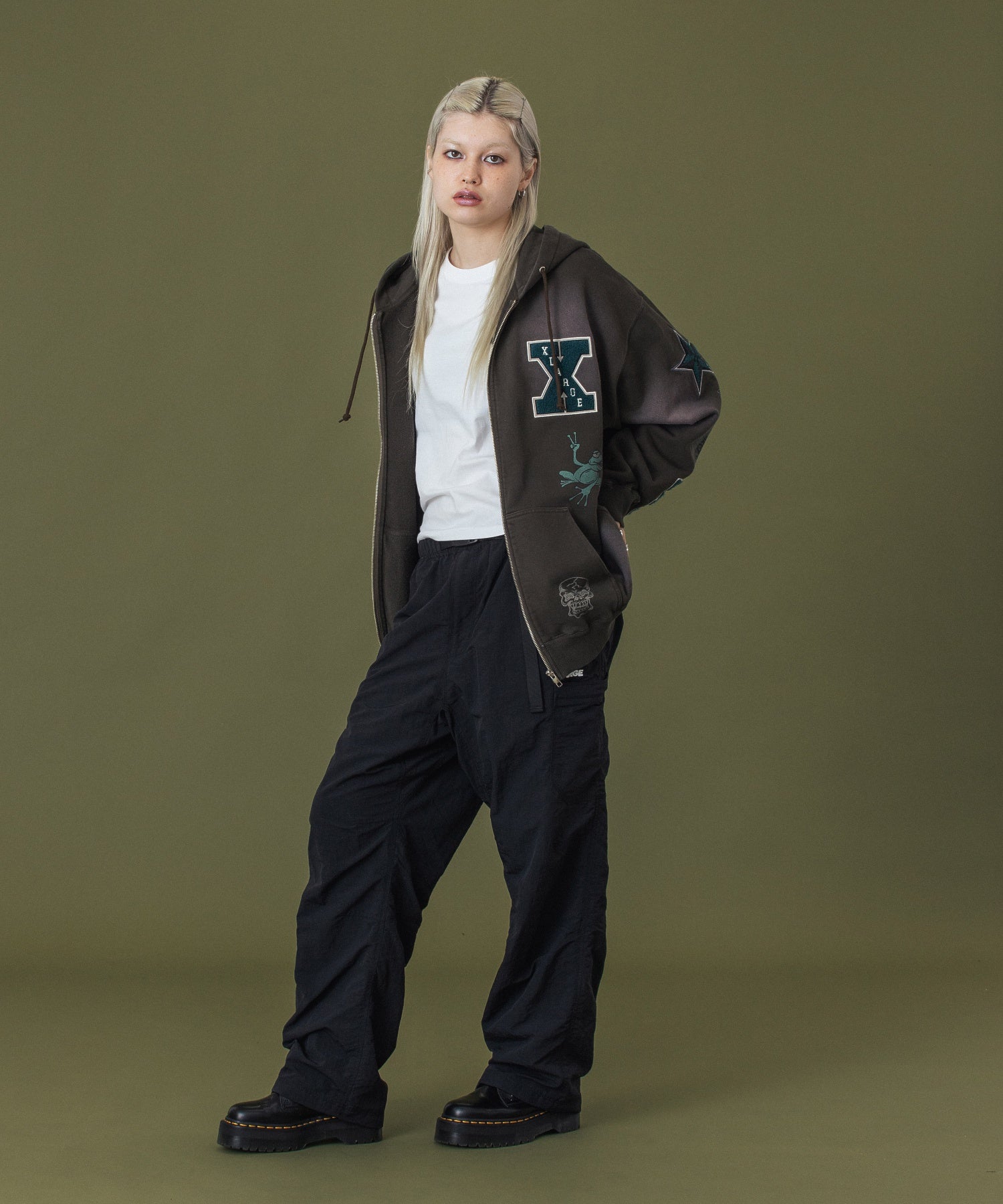MULTI LOGO ZIP UP HOODED SWEATSHIRT