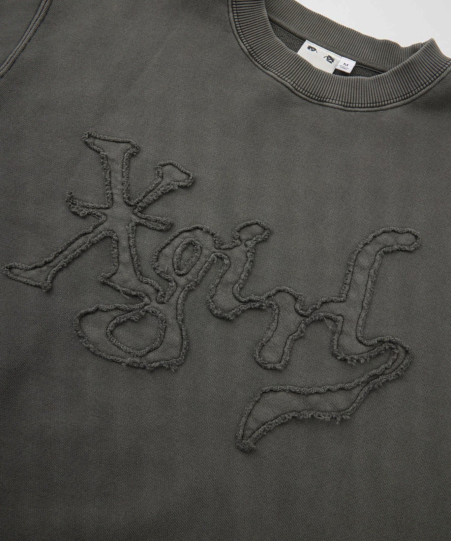 DISTORTED LOGO PATCH FADED SWEAT TOP