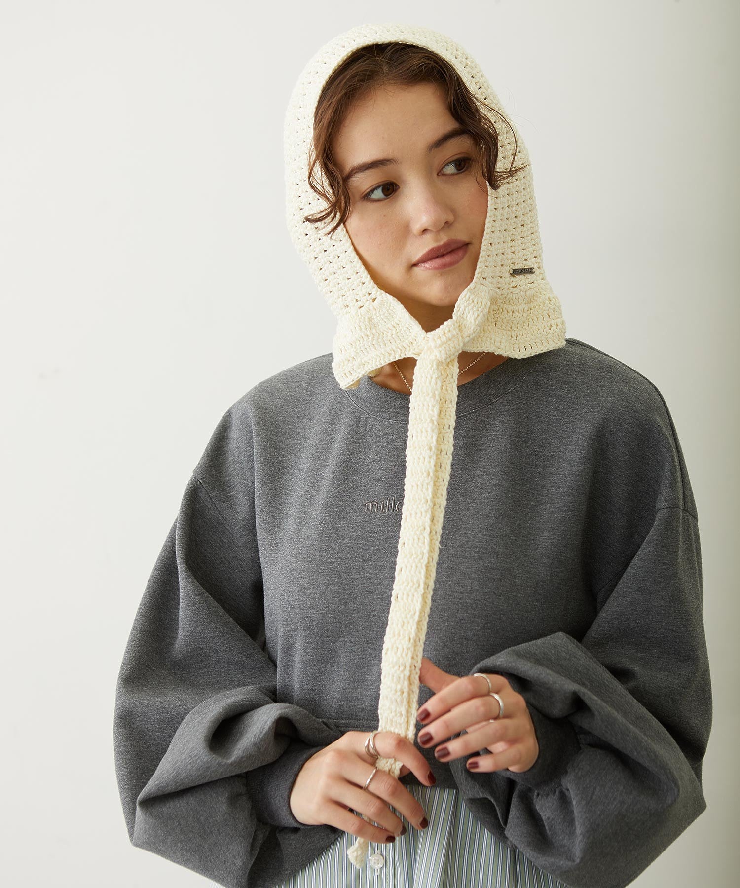 FRILL KNIT BONNET