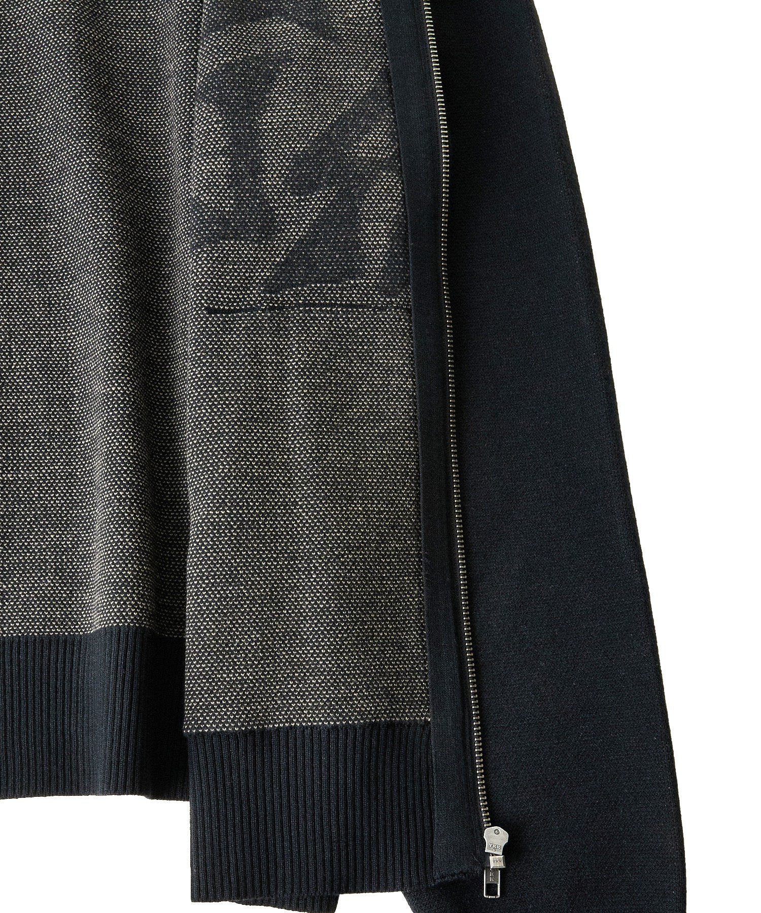JACQUARD KNIT ZIP UP HOODIE