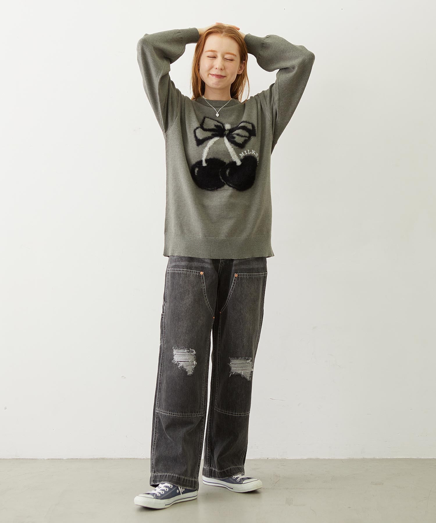 CHERRY LOGO KNIT TOP