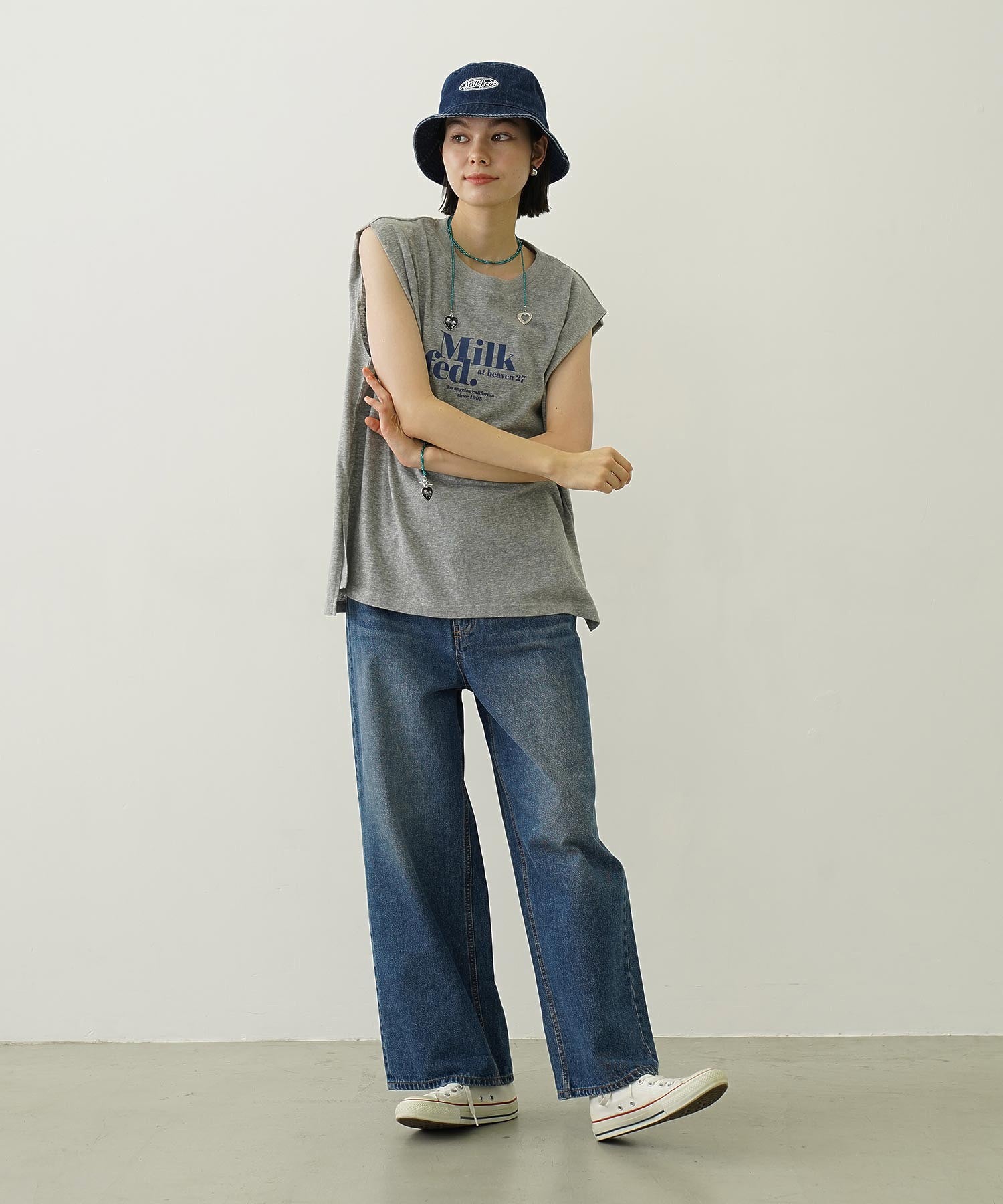 COOPER HEART WIDE DENIM PANTS