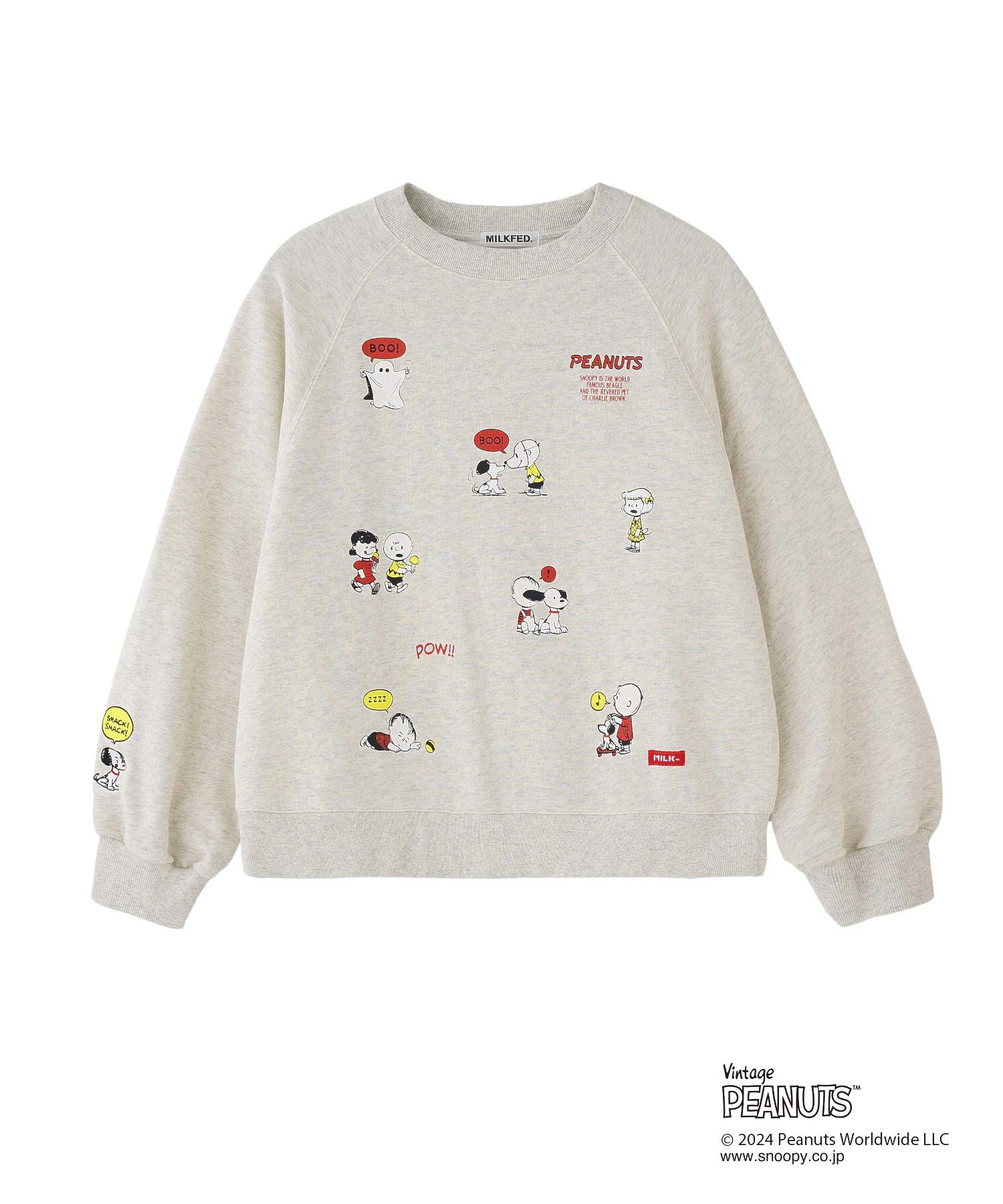 MILKFED.× PEANUTS 75th SWEAT TOP